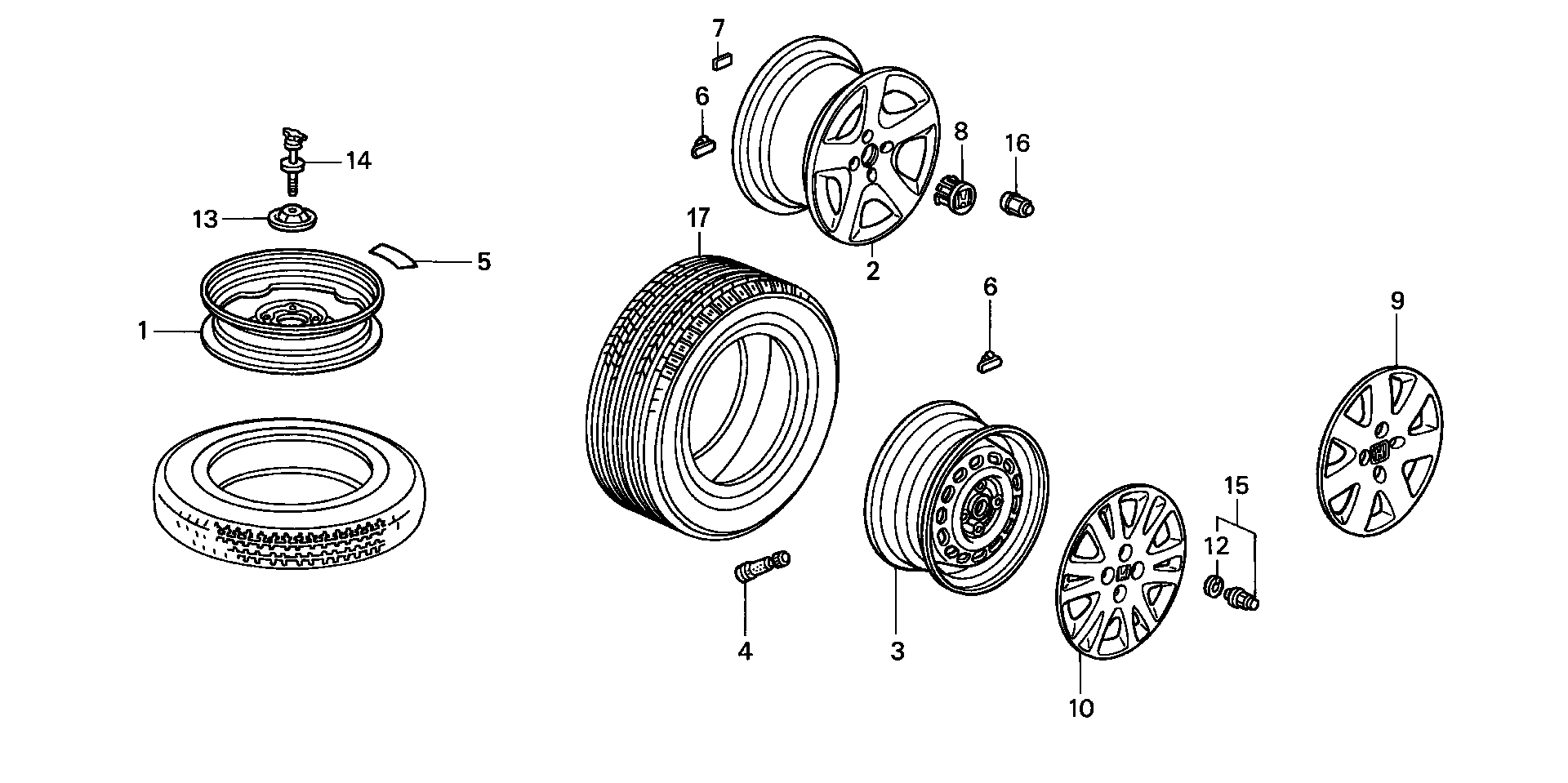 Diagram WHEEL DISK (KA/KL) for your 2001 Honda Accord   