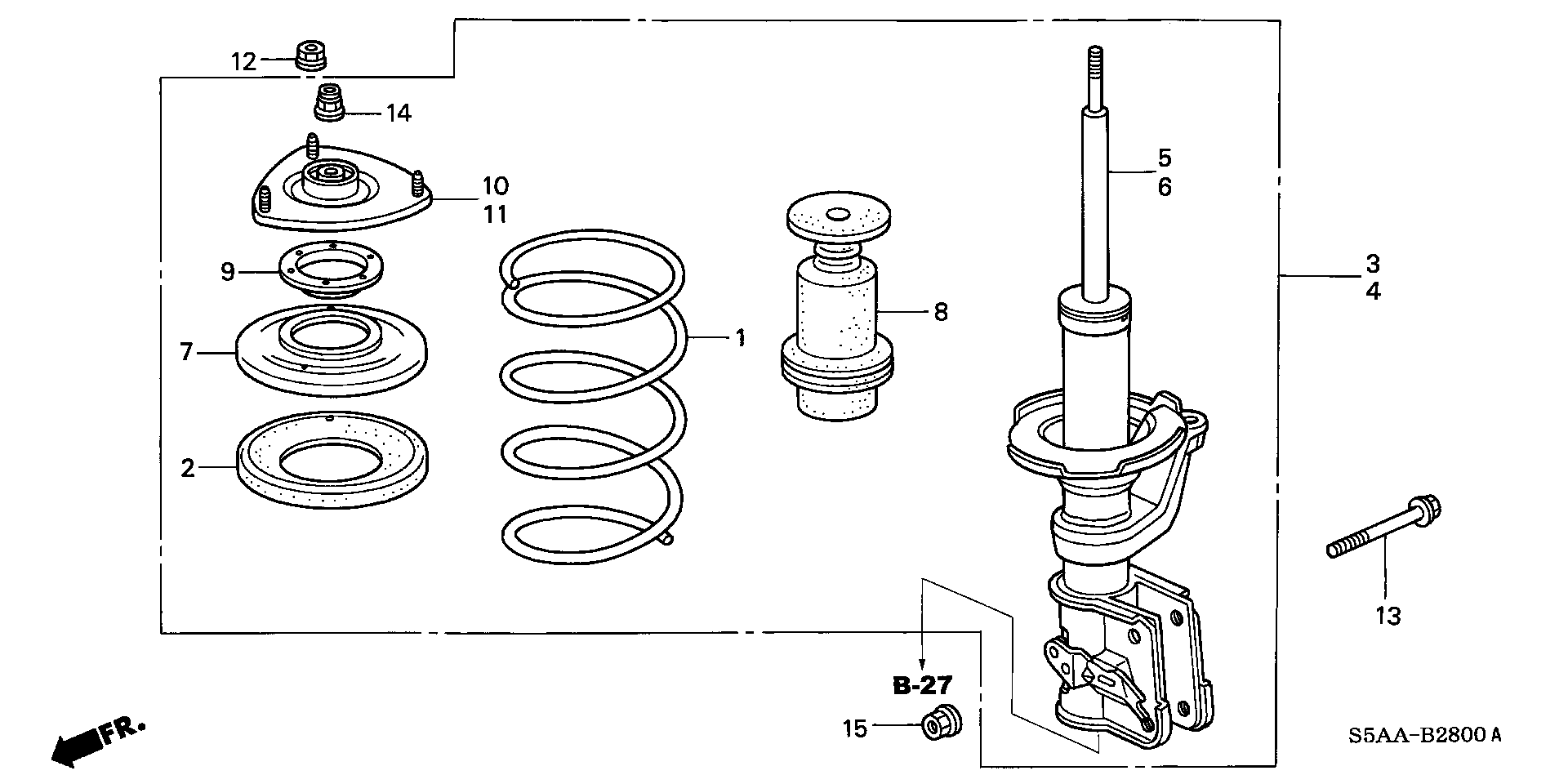 Diagram FRONT SHOCK ABSORBER for your 2022 Honda Accord   