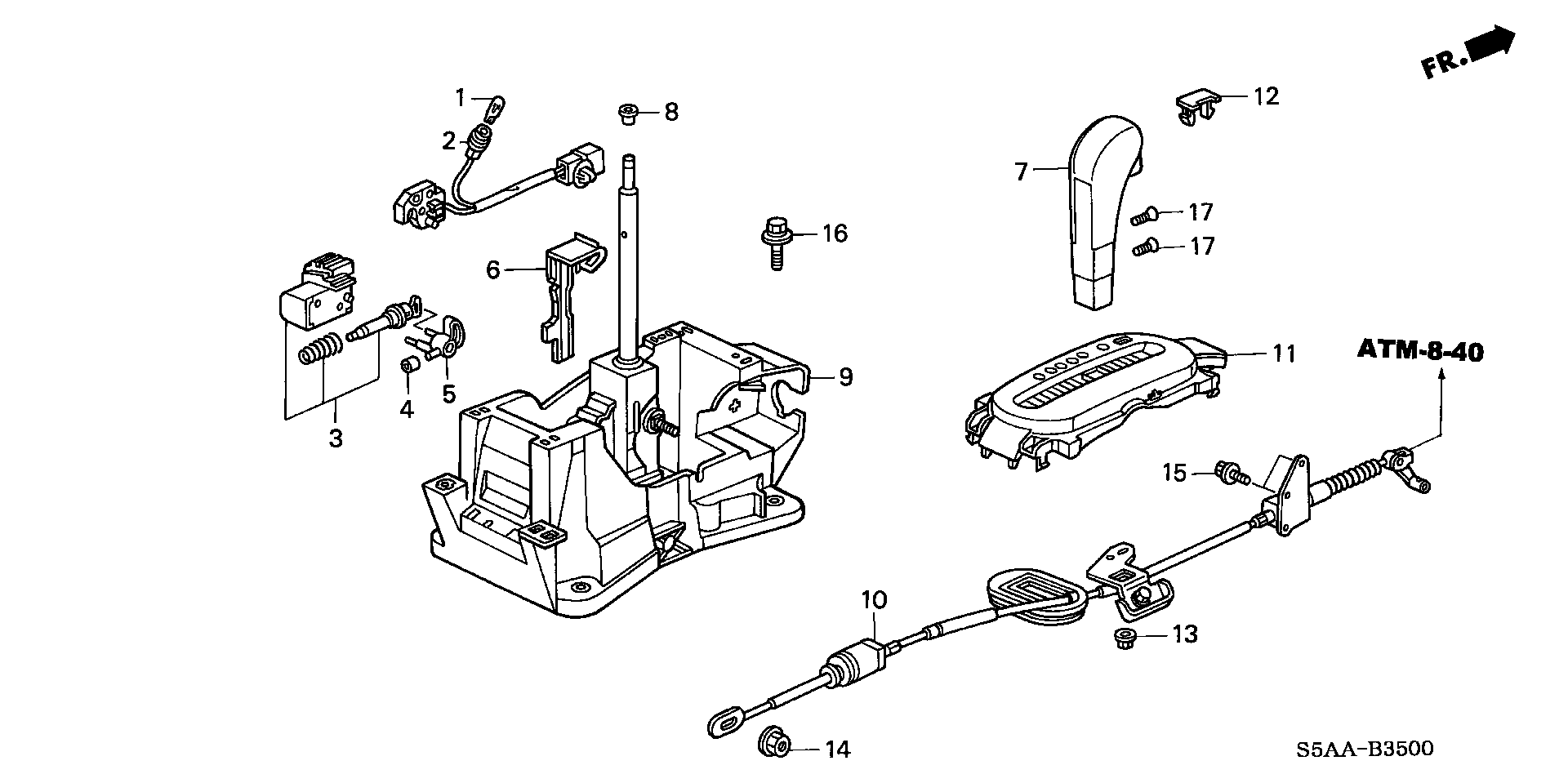 Diagram SELECT LEVER (1) for your 2016 Honda CR-Z HYBRID MT EX 