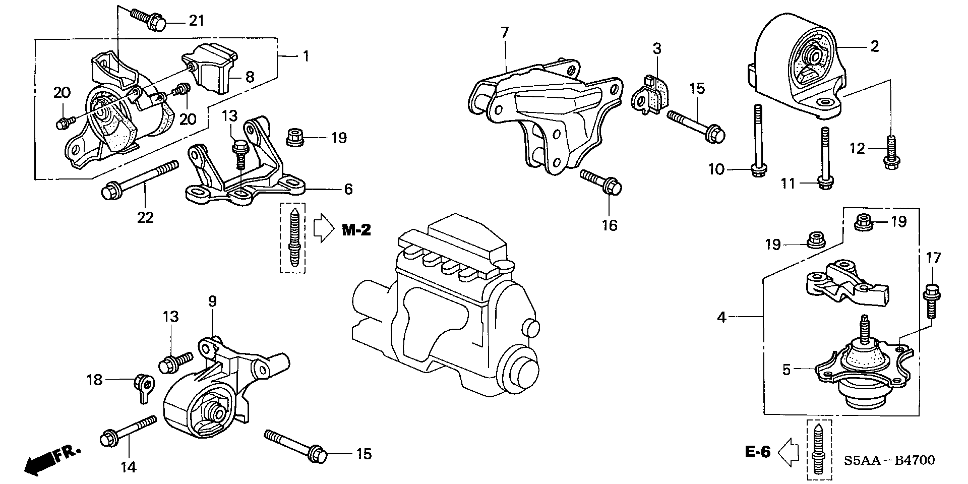 Full size assembly image of ENGINE MOUNTS (MT) (1/1)