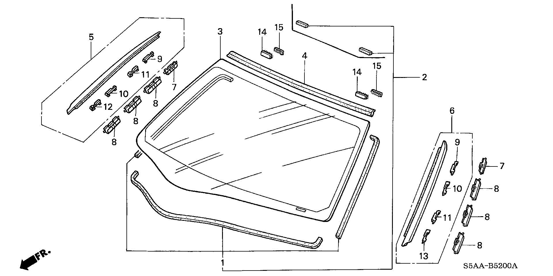 Diagram FRONT WINDSHIELD for your 2017 Honda Civic   