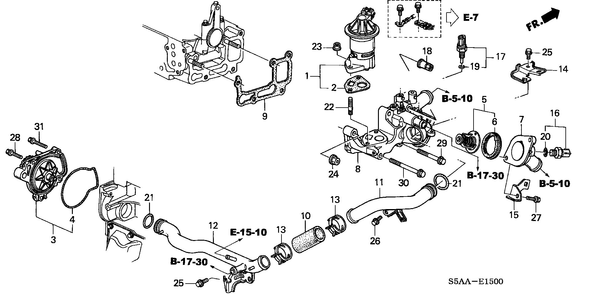 Diagram WATER PUMP@SENSOR (1) for your 1994 Honda Accord   