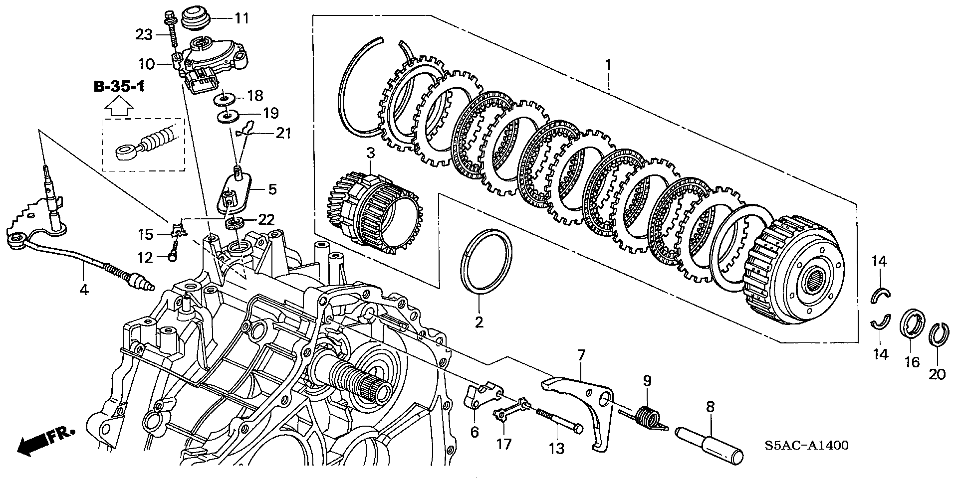 Diagram STARTING CLUTCH (CVT) for your 1996 Honda Accord Coupe   