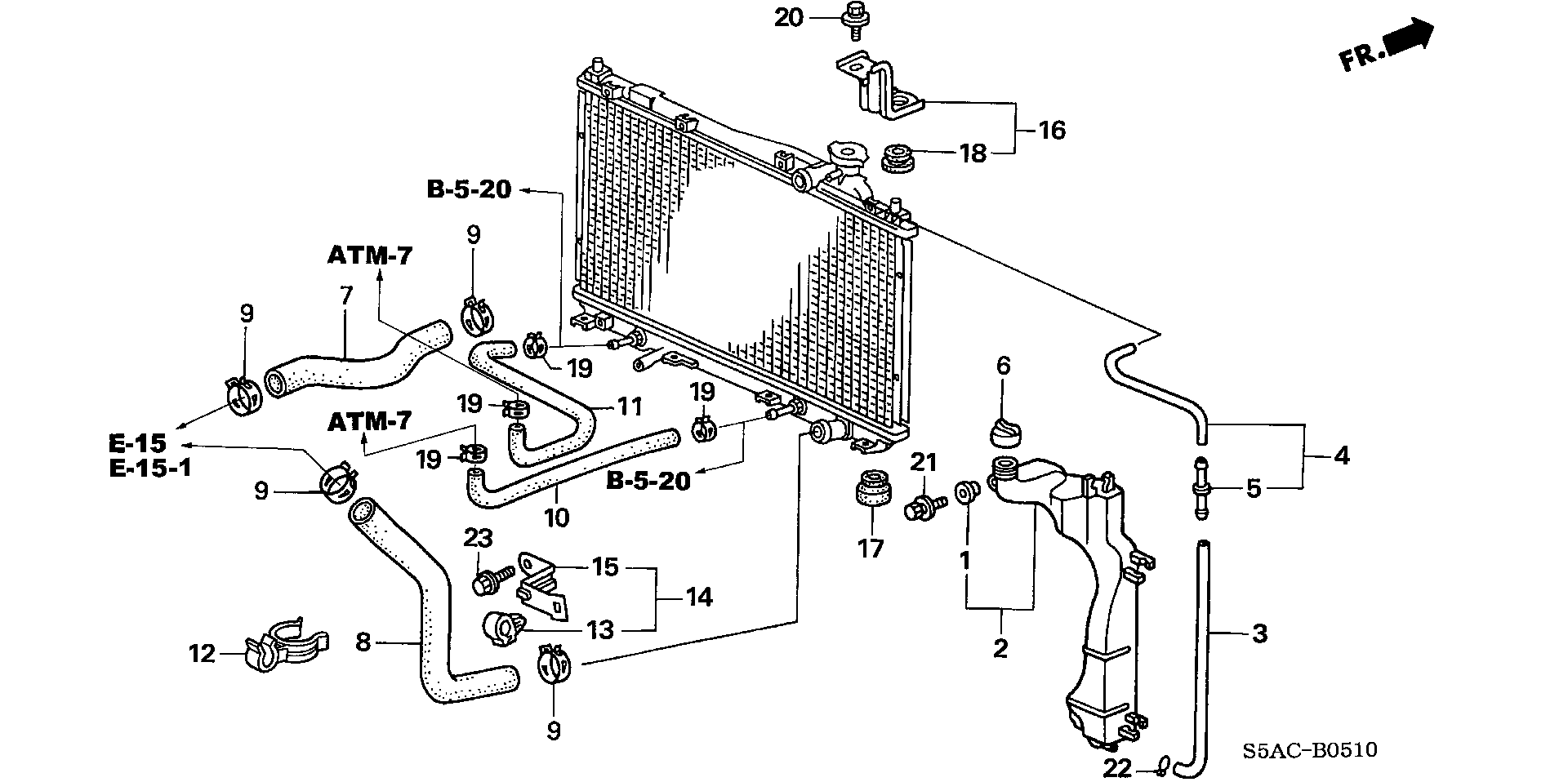 Diagram RADIATOR HOSE@RESERVE  TANK for your 1987 Honda Civic Wagon   