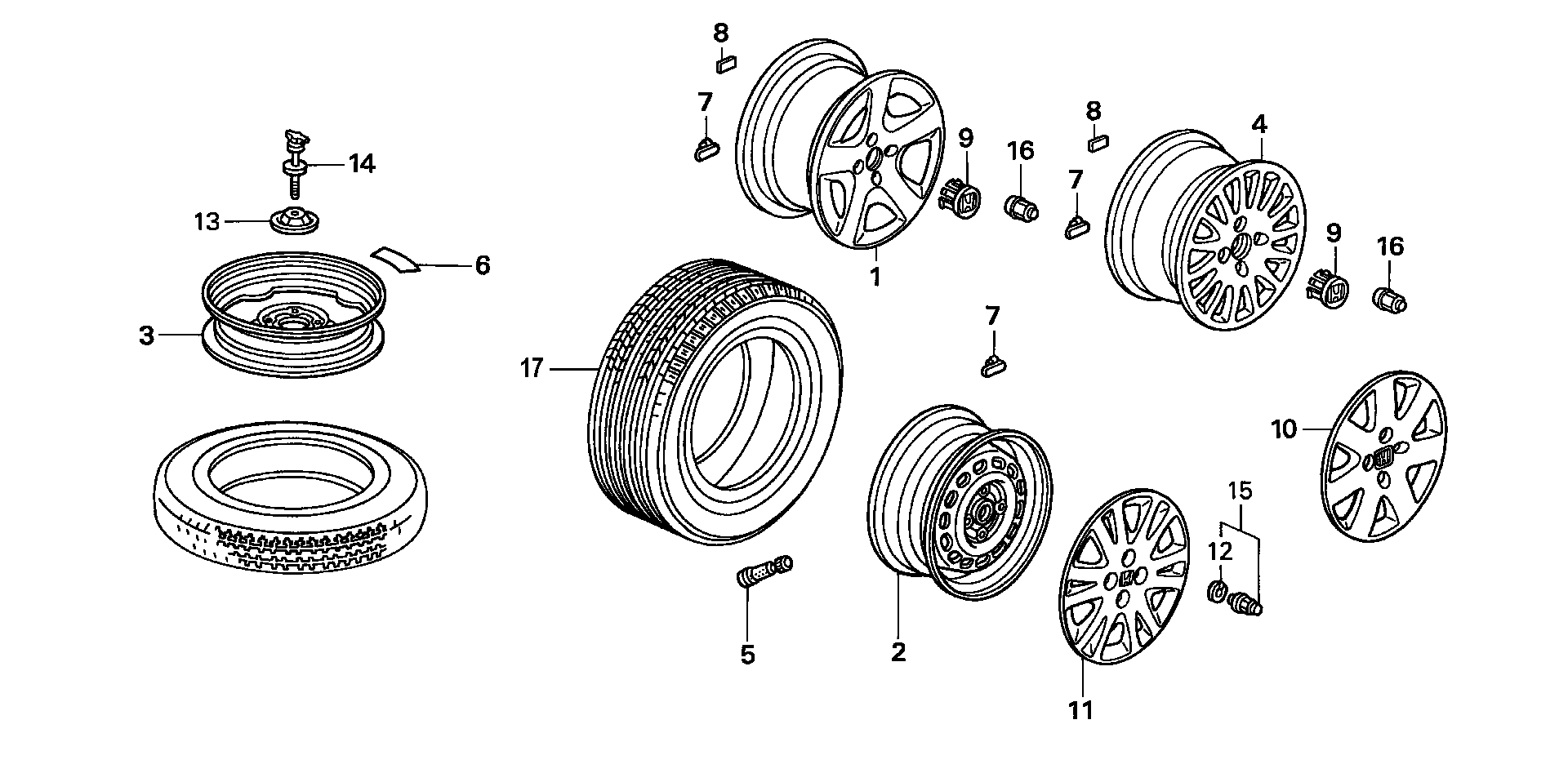 Diagram WHEEL (KA) for your 2001 Honda Accord   