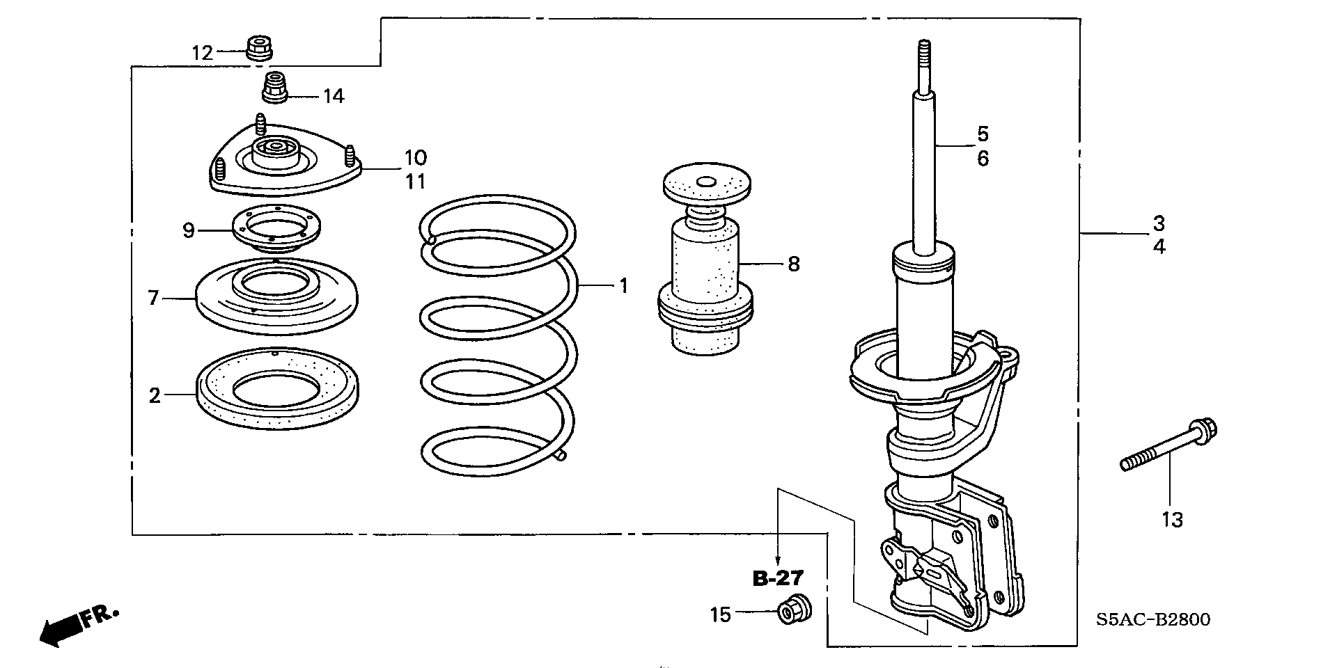 Diagram FRONT SHOCK ABSORBER for your 2022 Honda Accord   