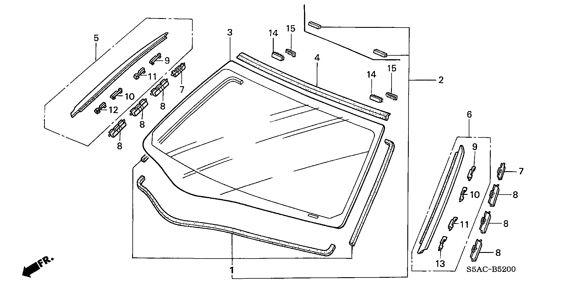 Diagram FRONT WINDSHIELD for your 2017 Honda Civic   