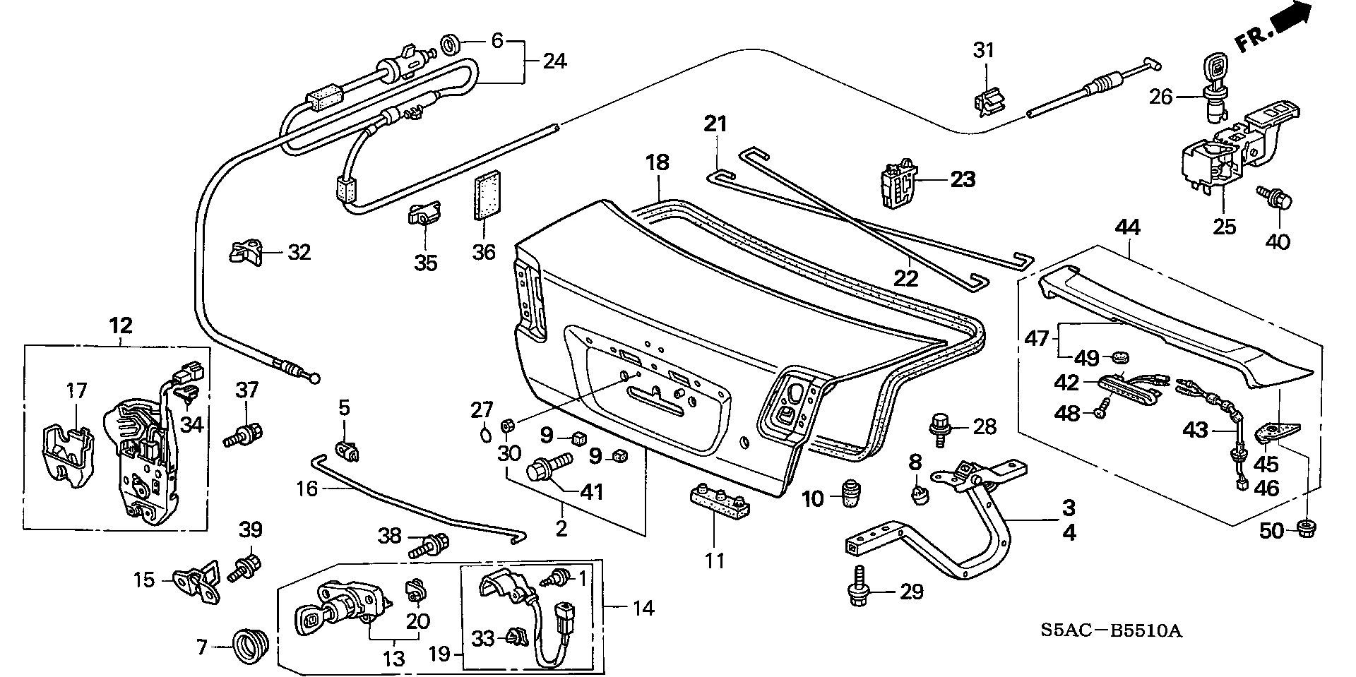 Diagram TRUNK LID for your Honda Civic  