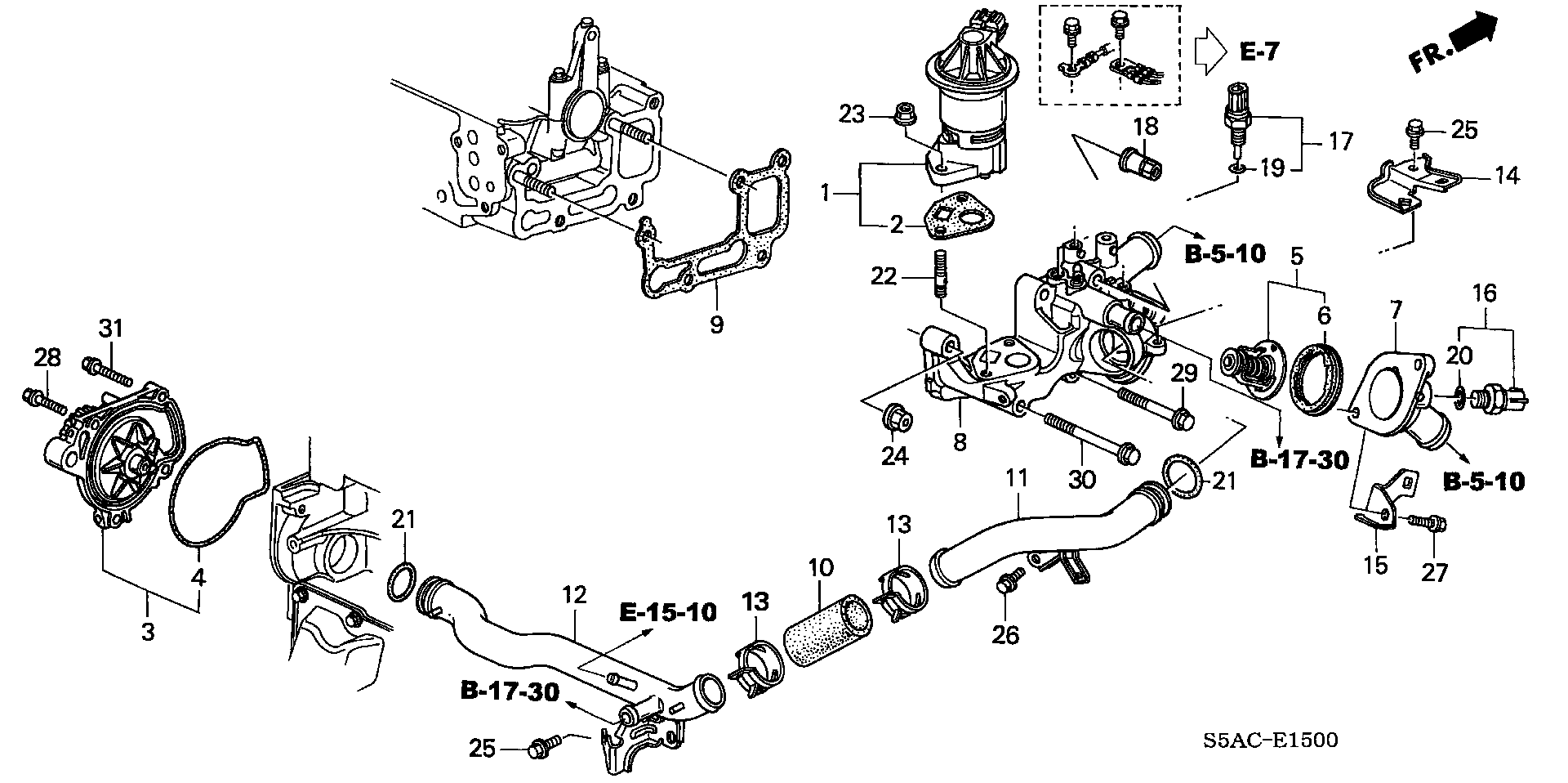 Diagram WATER PUMP@SENSOR (1) for your 1980 Honda Civic Hatchback   