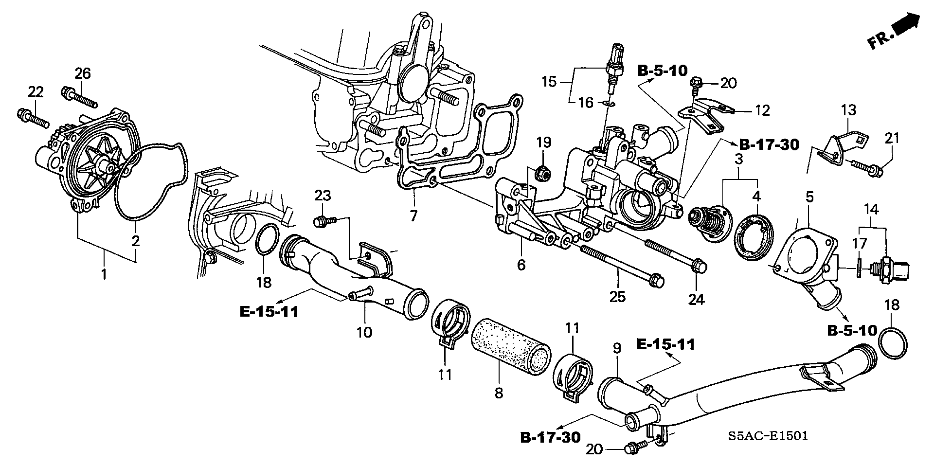 Diagram WATER PUMP@SENSOR (2) for your 1980 Honda Civic Hatchback   