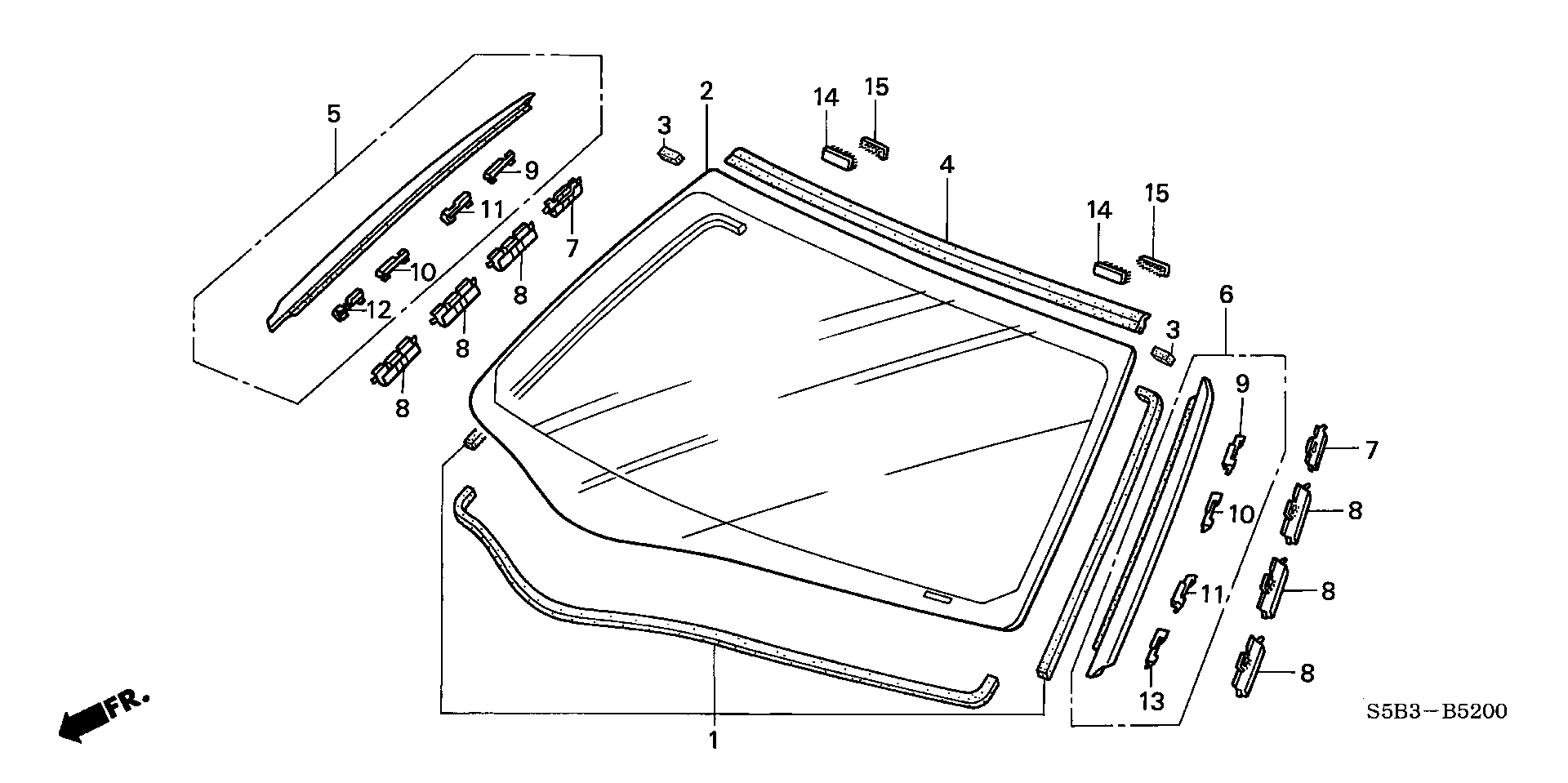 Diagram FRONT WINDSHIELD for your 2017 Honda Civic   