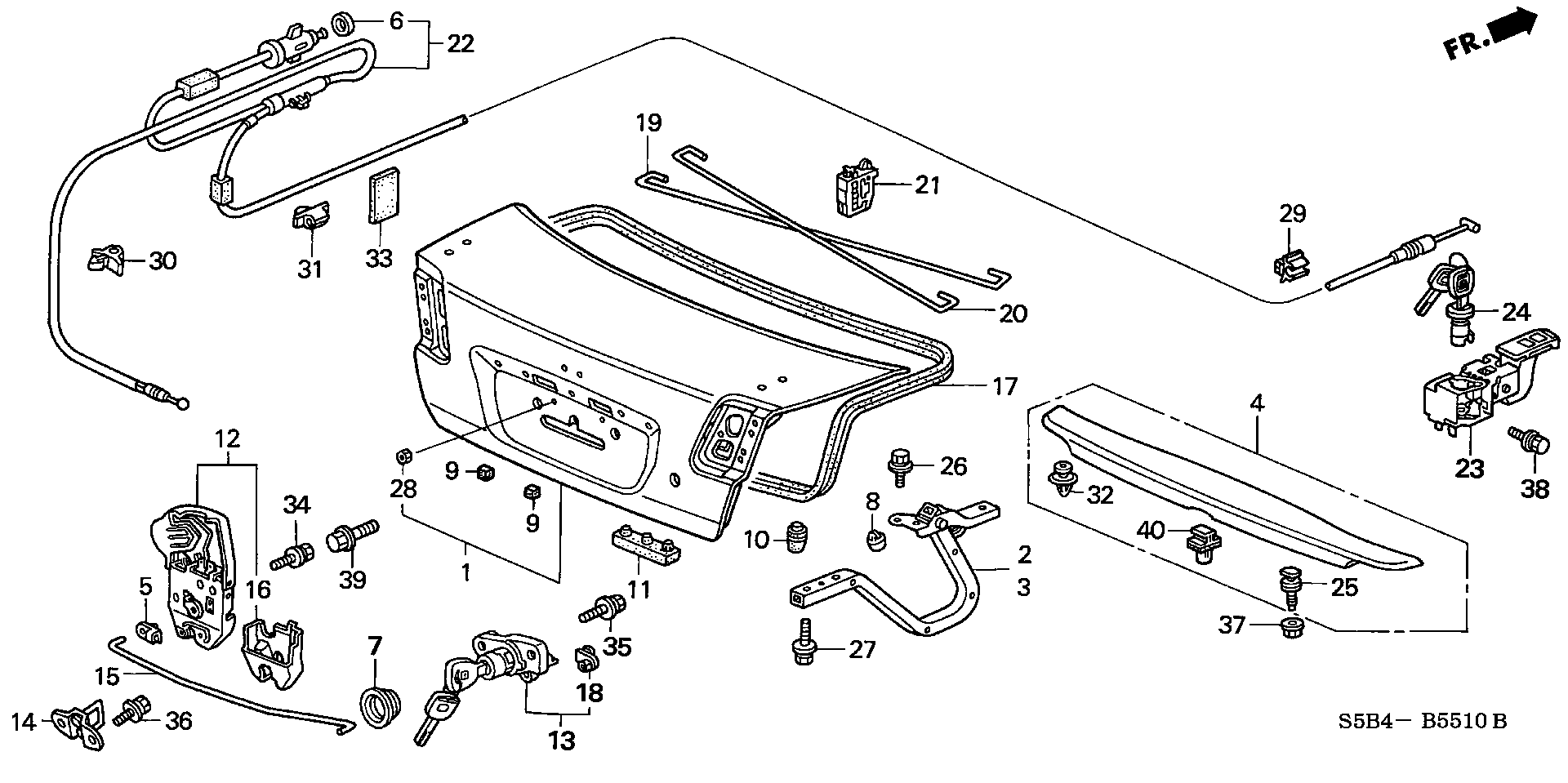 Diagram TRUNK LID for your Honda Civic  