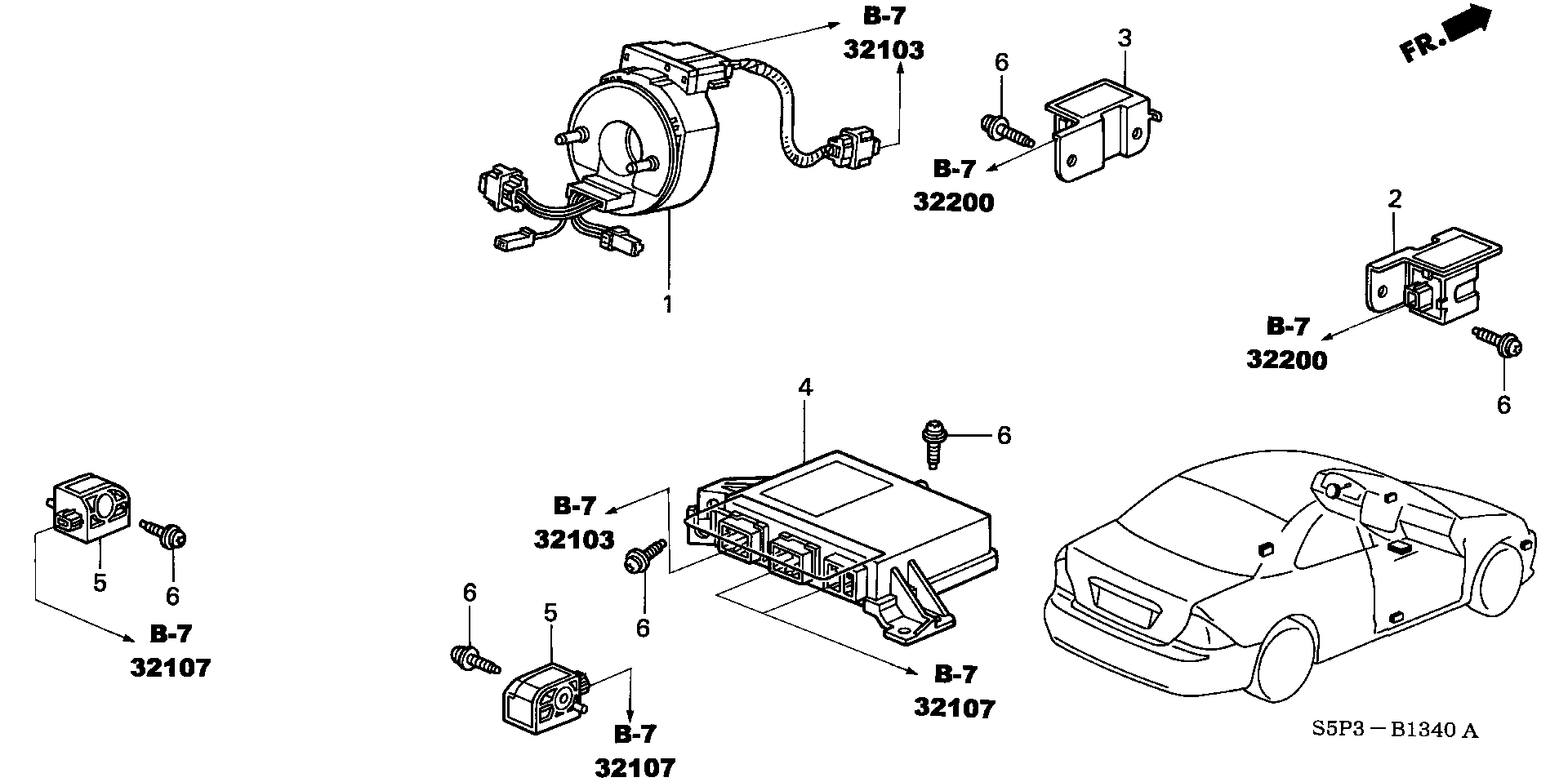 Diagram SRS UNIT for your 2021 Honda Odyssey   