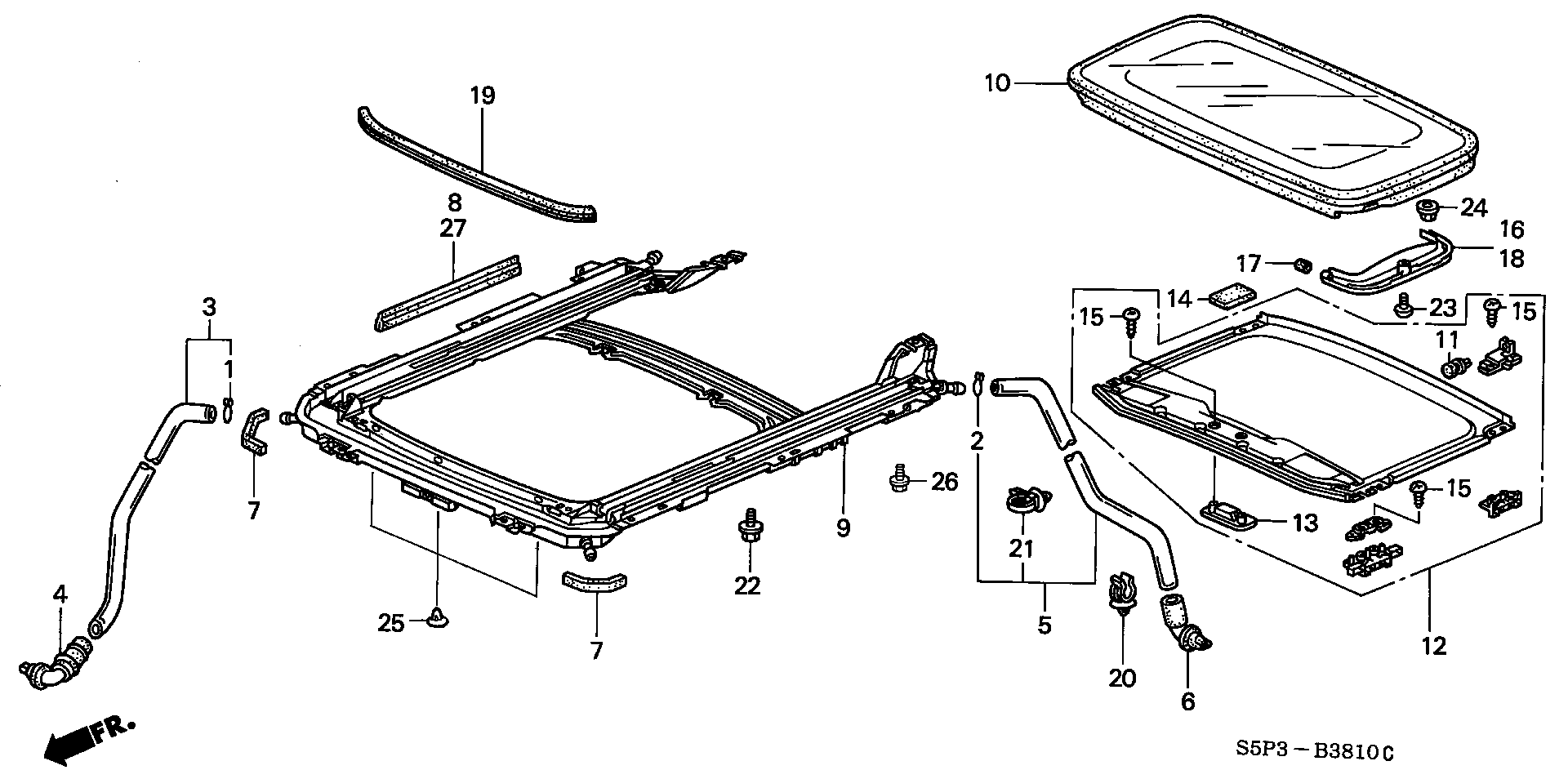 Diagram SLIDING ROOF for your 2012 Honda Pilot   