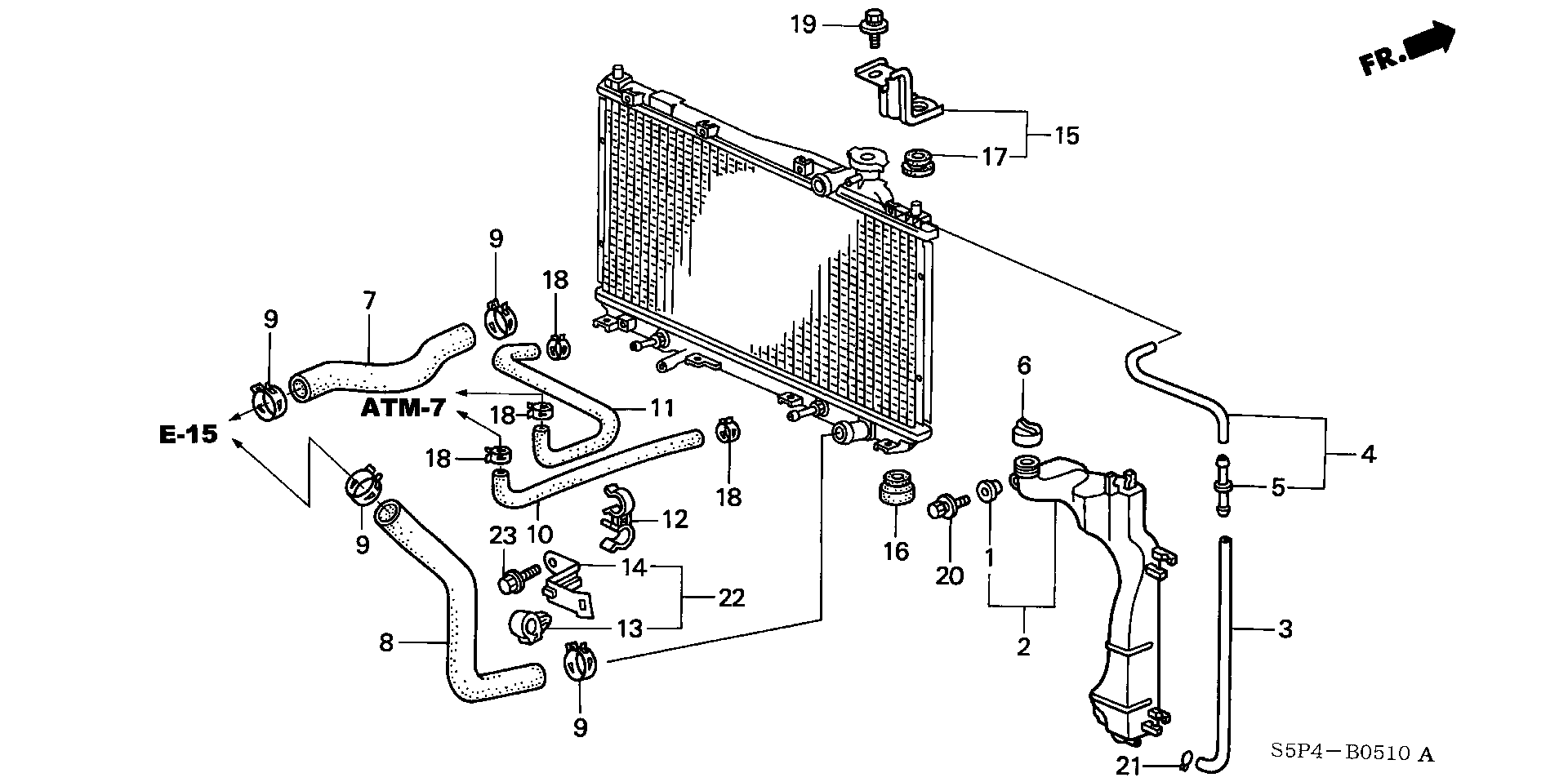 Diagram RADIATOR HOSE@RESERVE TANK for your 1987 Honda Civic Wagon   