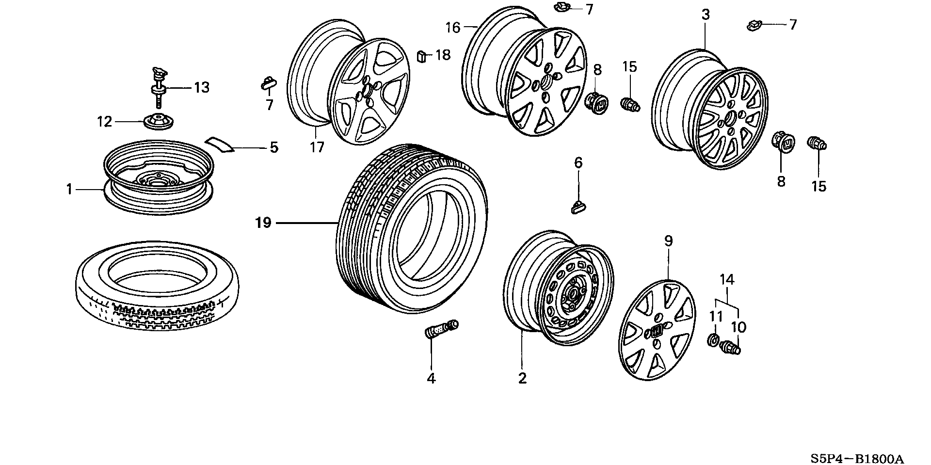 Diagram WHEEL DISK (KA/KL) for your 2001 Honda Accord   