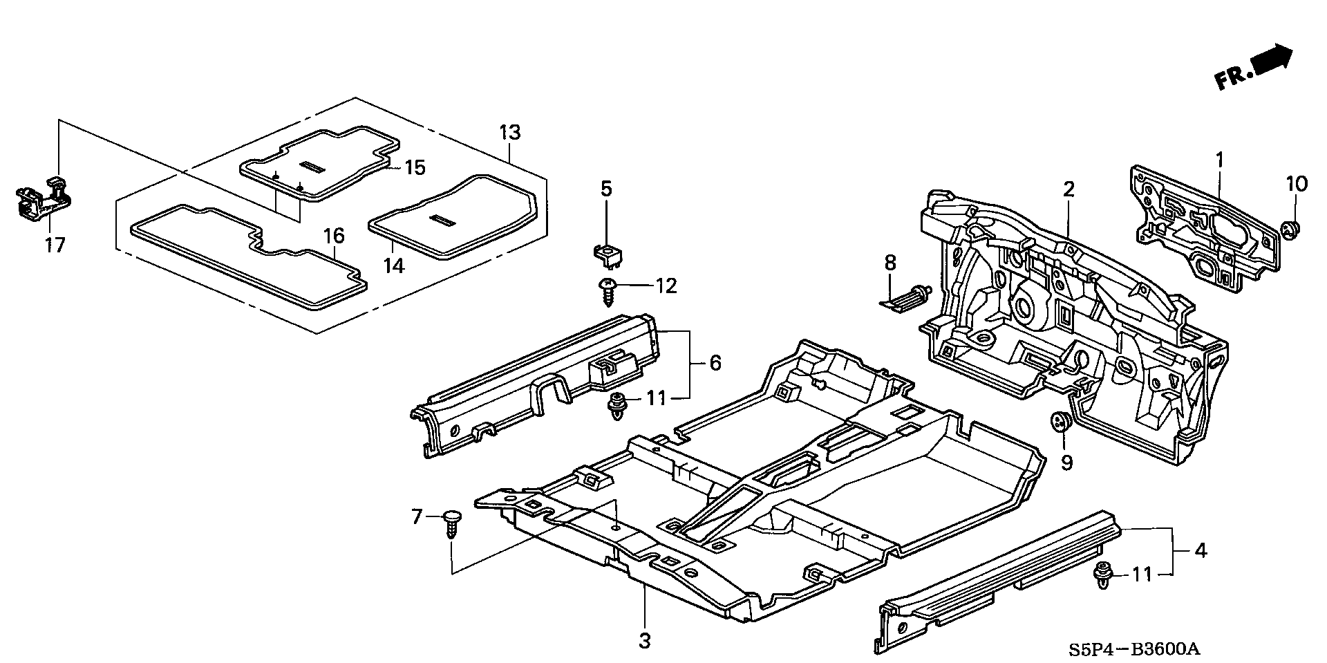 Diagram FLOOR MAT for your Honda Civic Coupe  