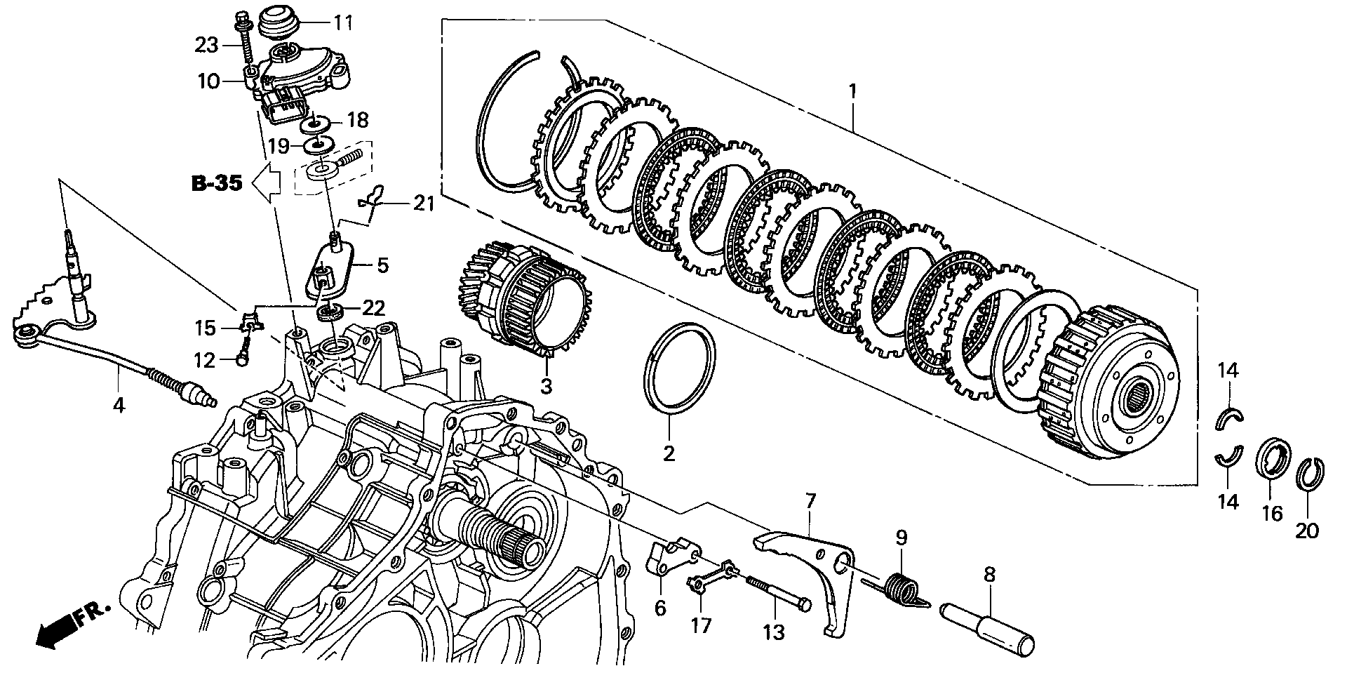 Diagram STARTING CLUTCH (CVT) for your 1996 Honda Accord Coupe   