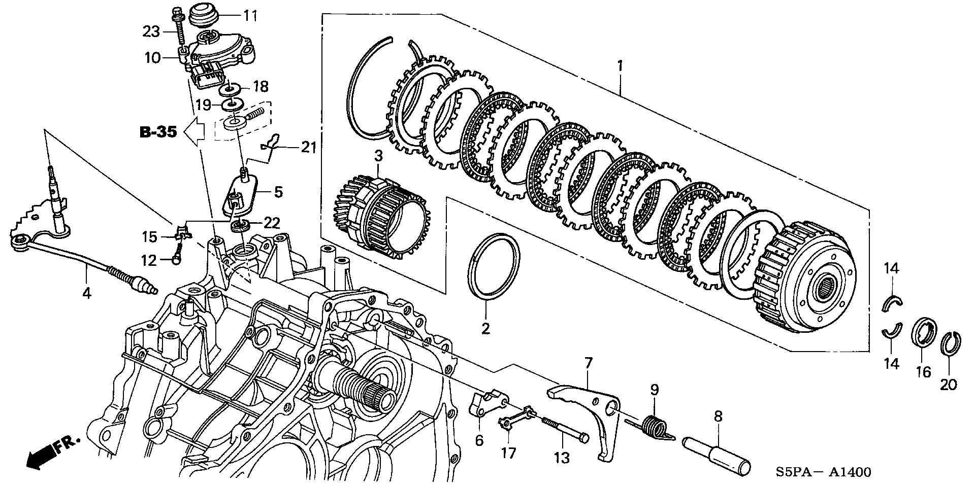 Diagram STARTING CLUTCH (CVT) for your 1996 Honda Accord Coupe   