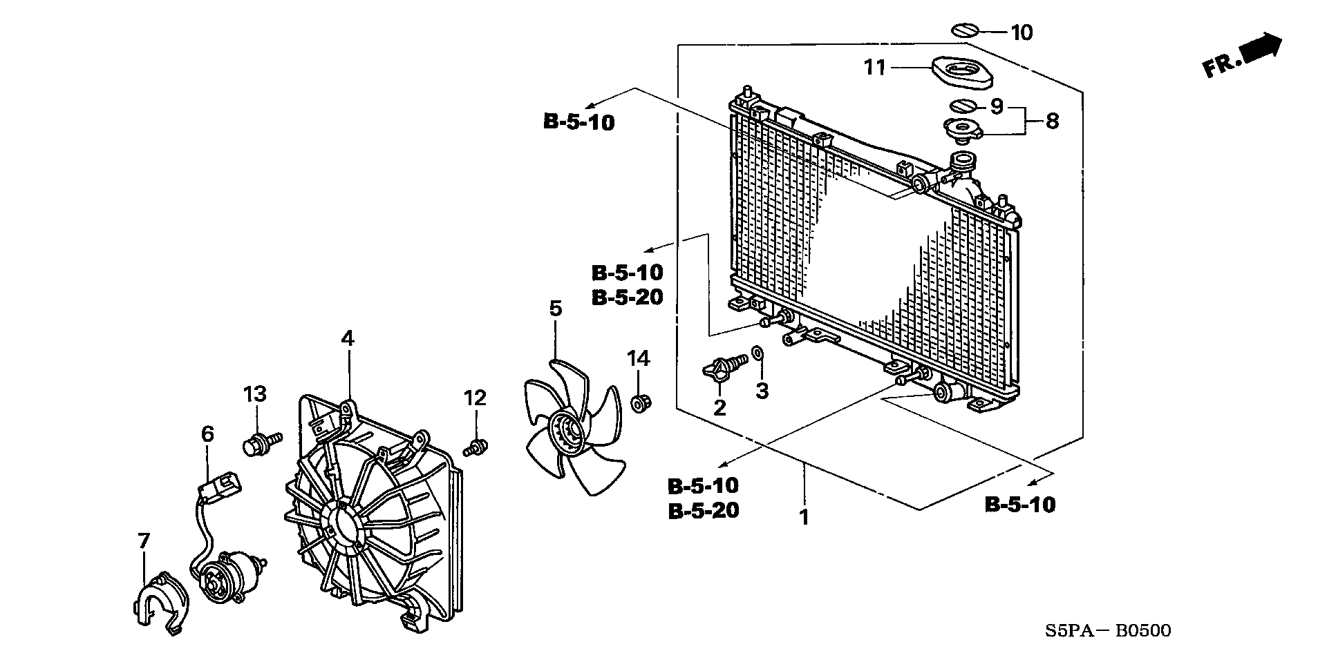 Full size assembly image of RADIATOR (DENSO) (1/1)