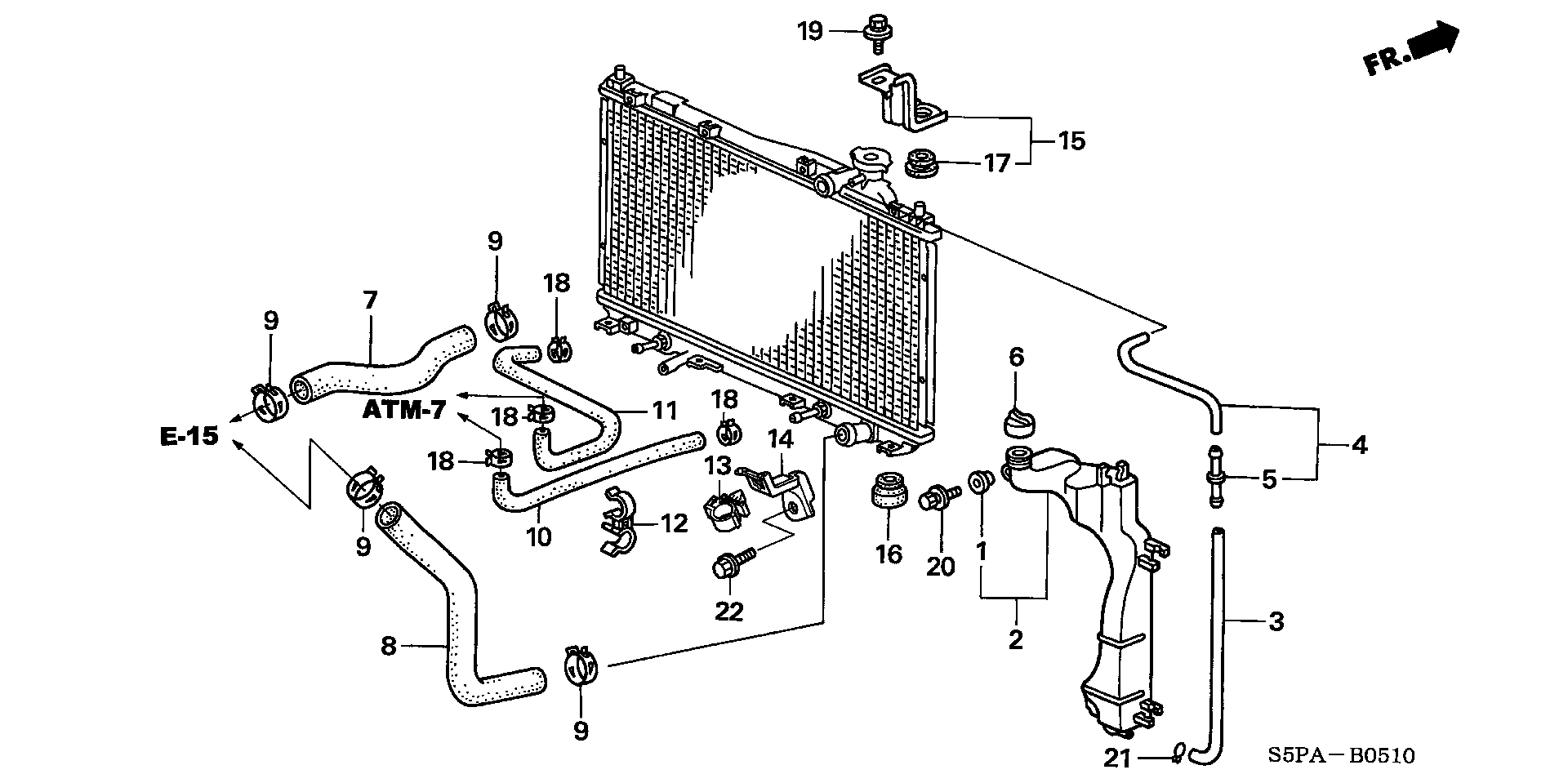 Diagram RADIATOR HOSE@RESERVE  TANK for your 2005 Honda Civic Coupe   