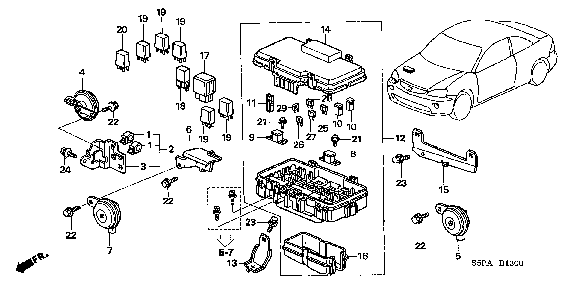 Diagram CONTROL UNIT (ENGINE  ROOM) for your Honda