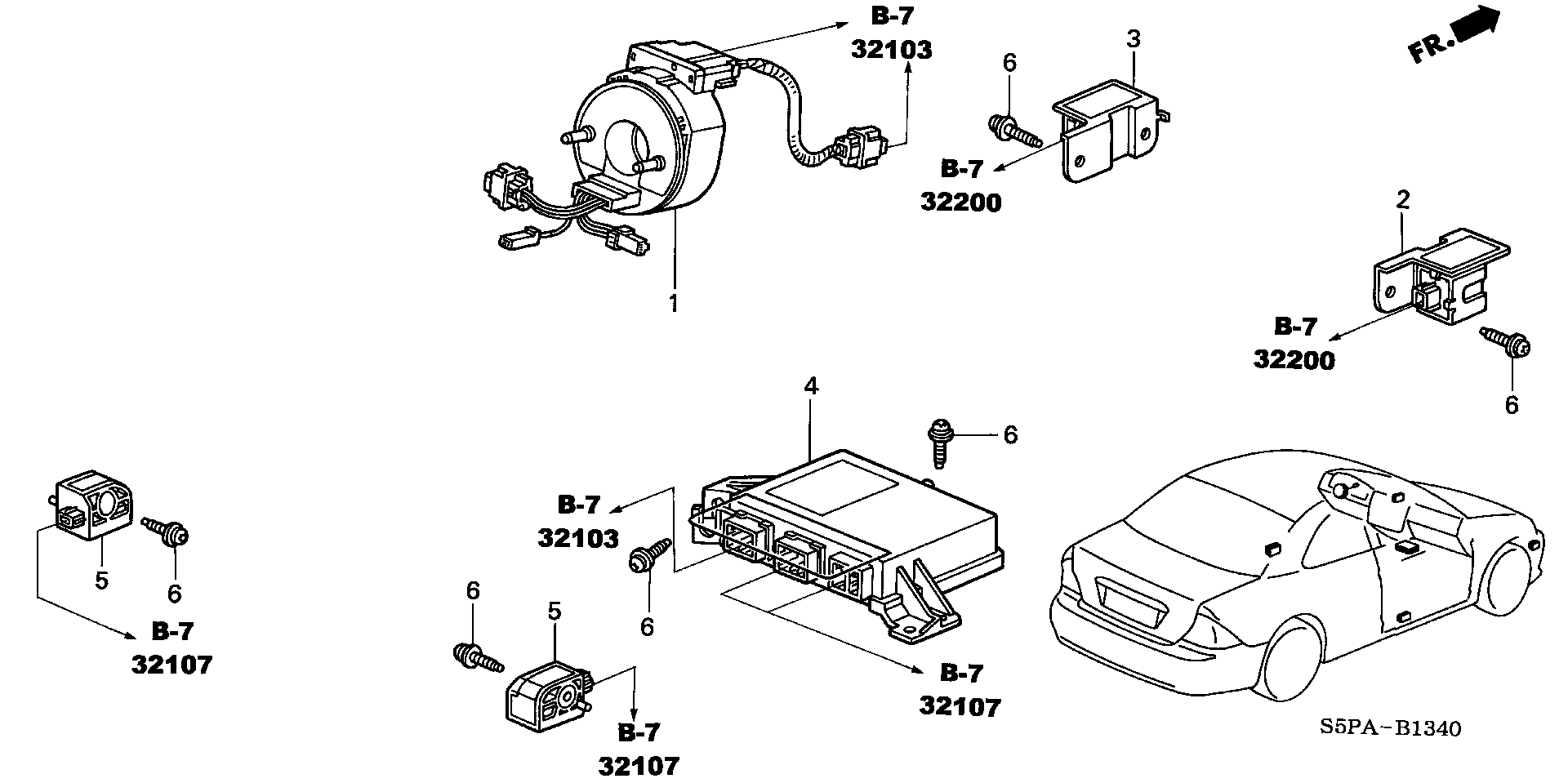 Diagram SRS UNIT for your 2021 Honda Odyssey   