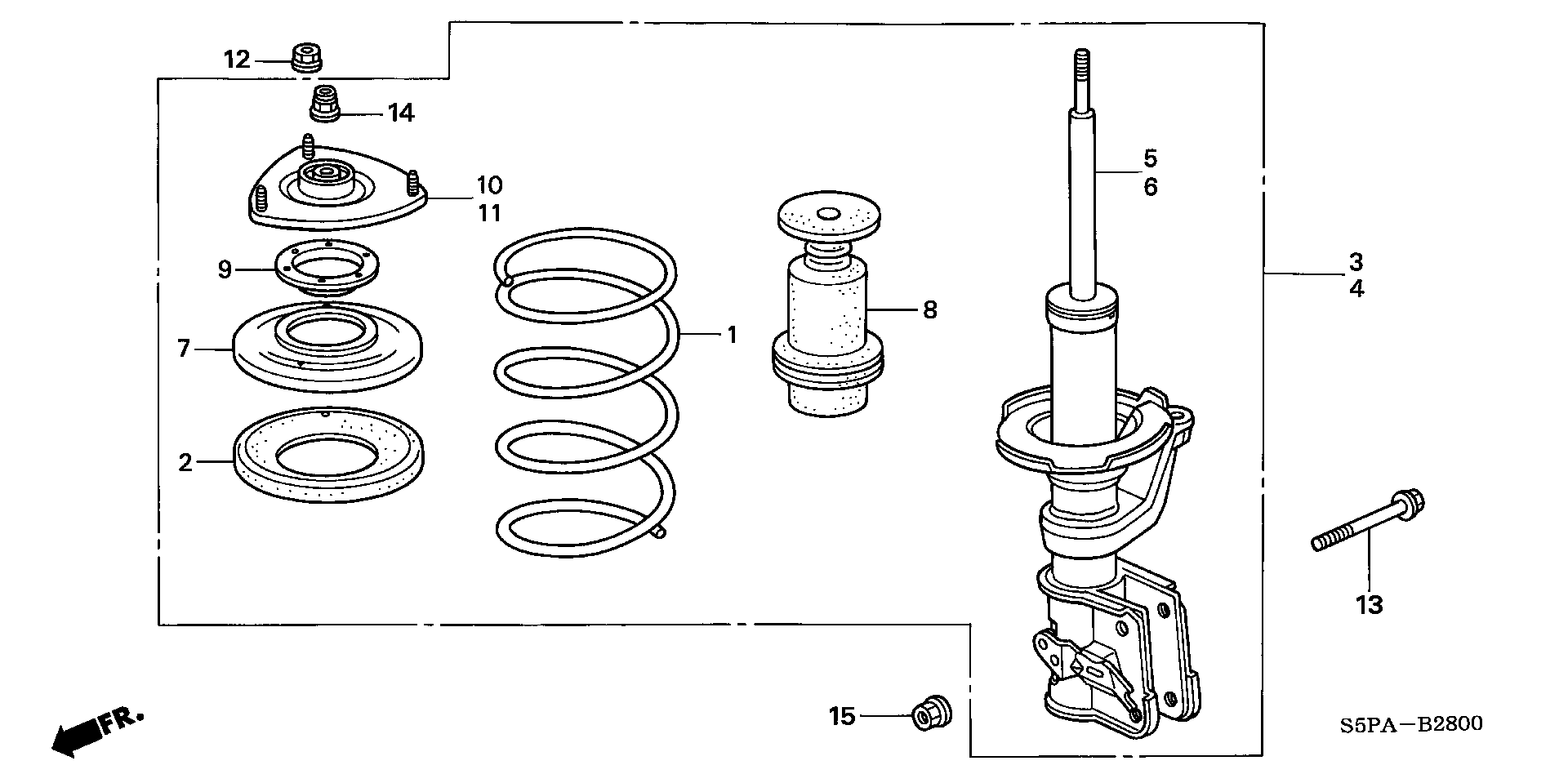 Diagram FRONT SHOCK ABSORBER for your 2022 Honda Accord   