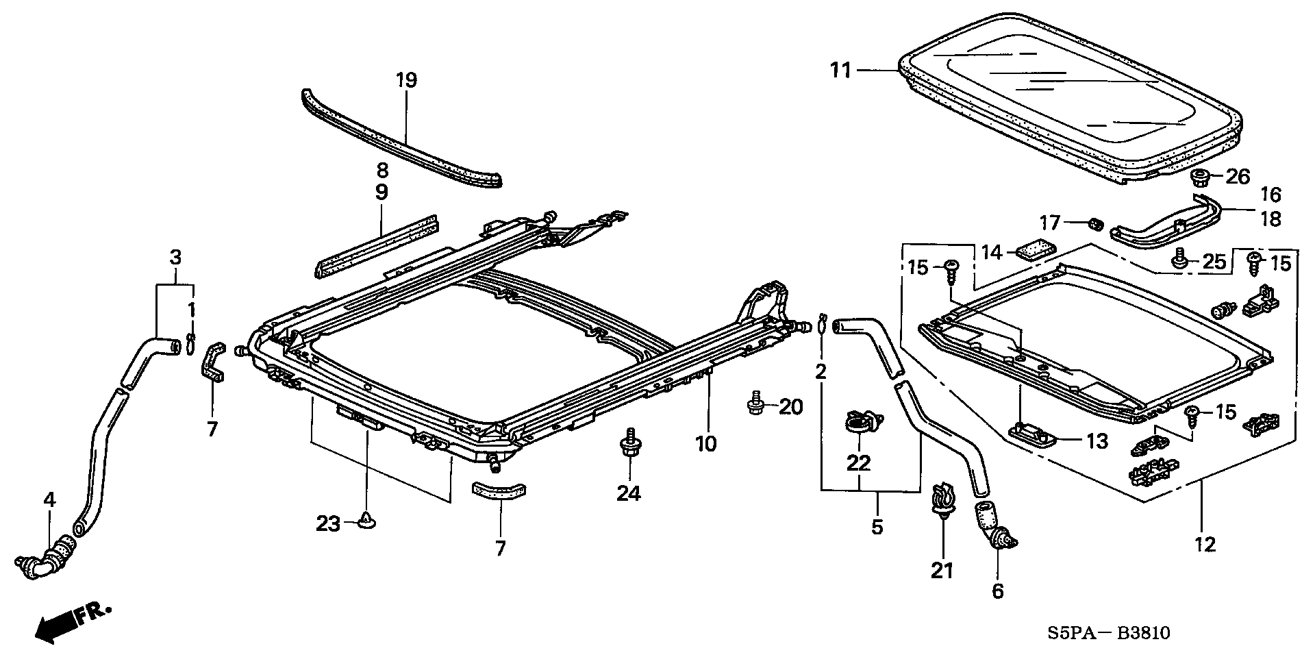 Diagram SLIDING ROOF for your Honda Civic Coupe  