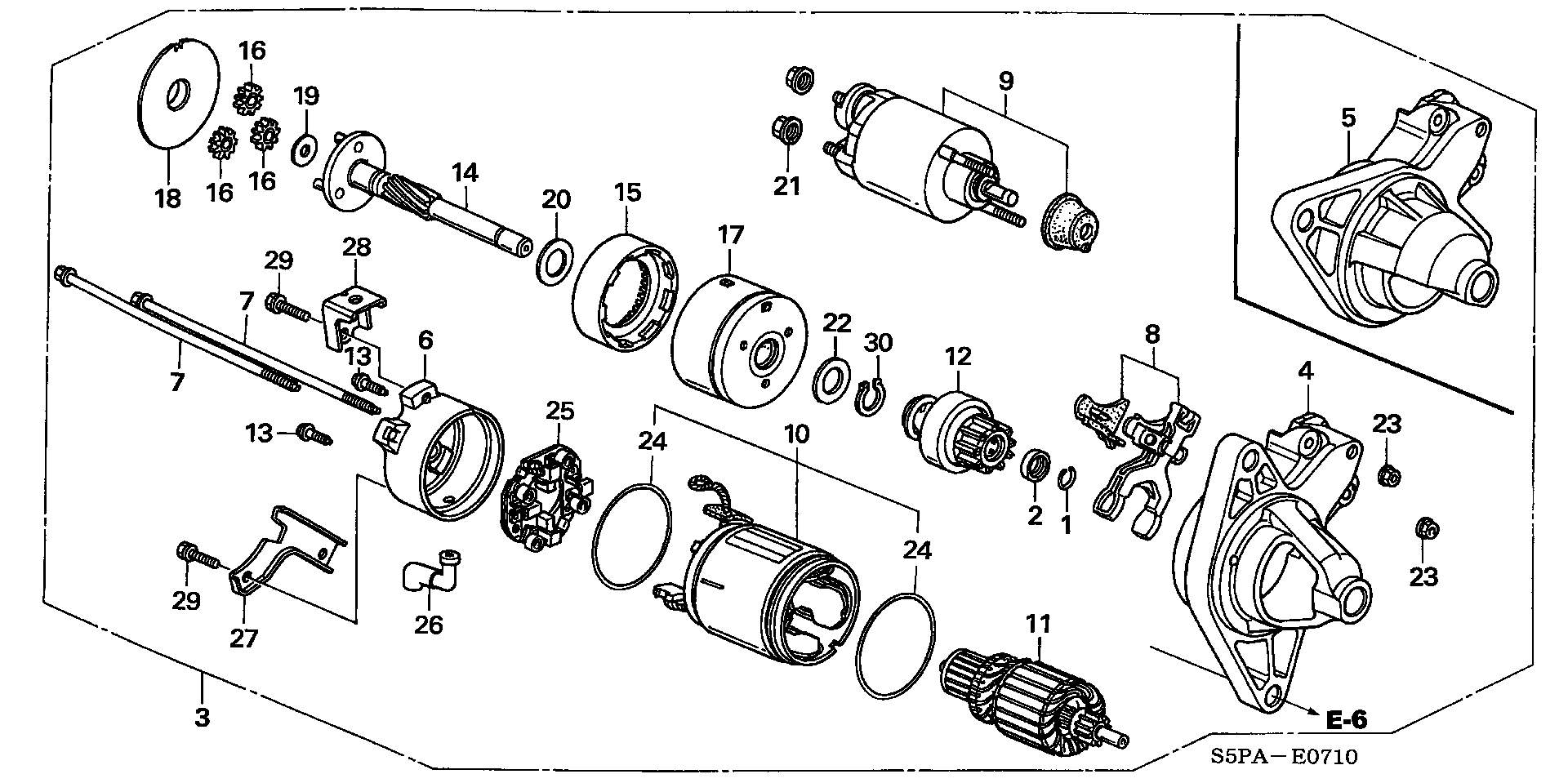 Full size assembly image of STARTER MOTOR (DENSO) (1/1)