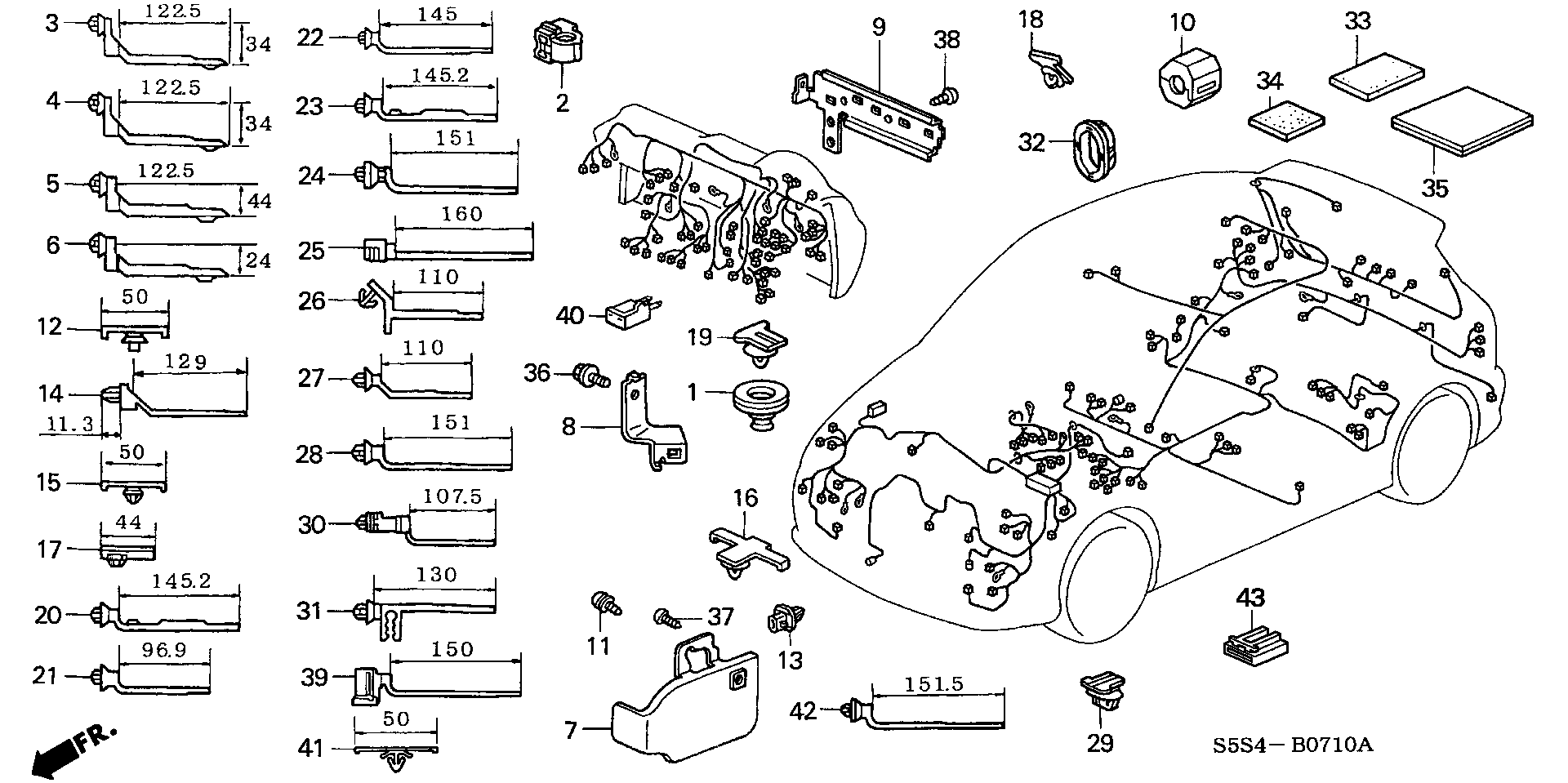 Diagram HARNESS BAND@BRACKET for your Honda Civic Hatchback  