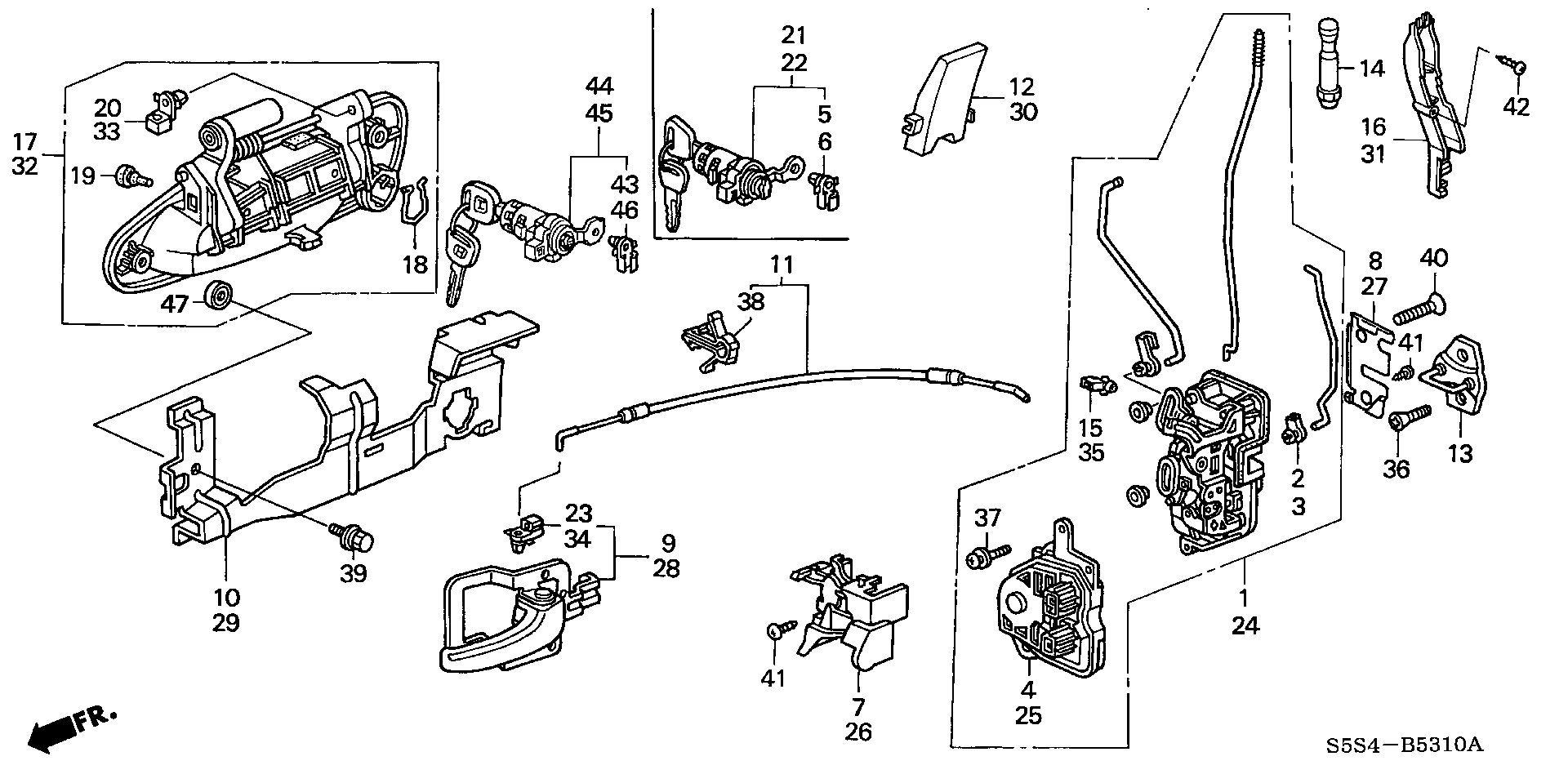 Diagram DOOR LOCKS for your 2007 Honda Pilot   