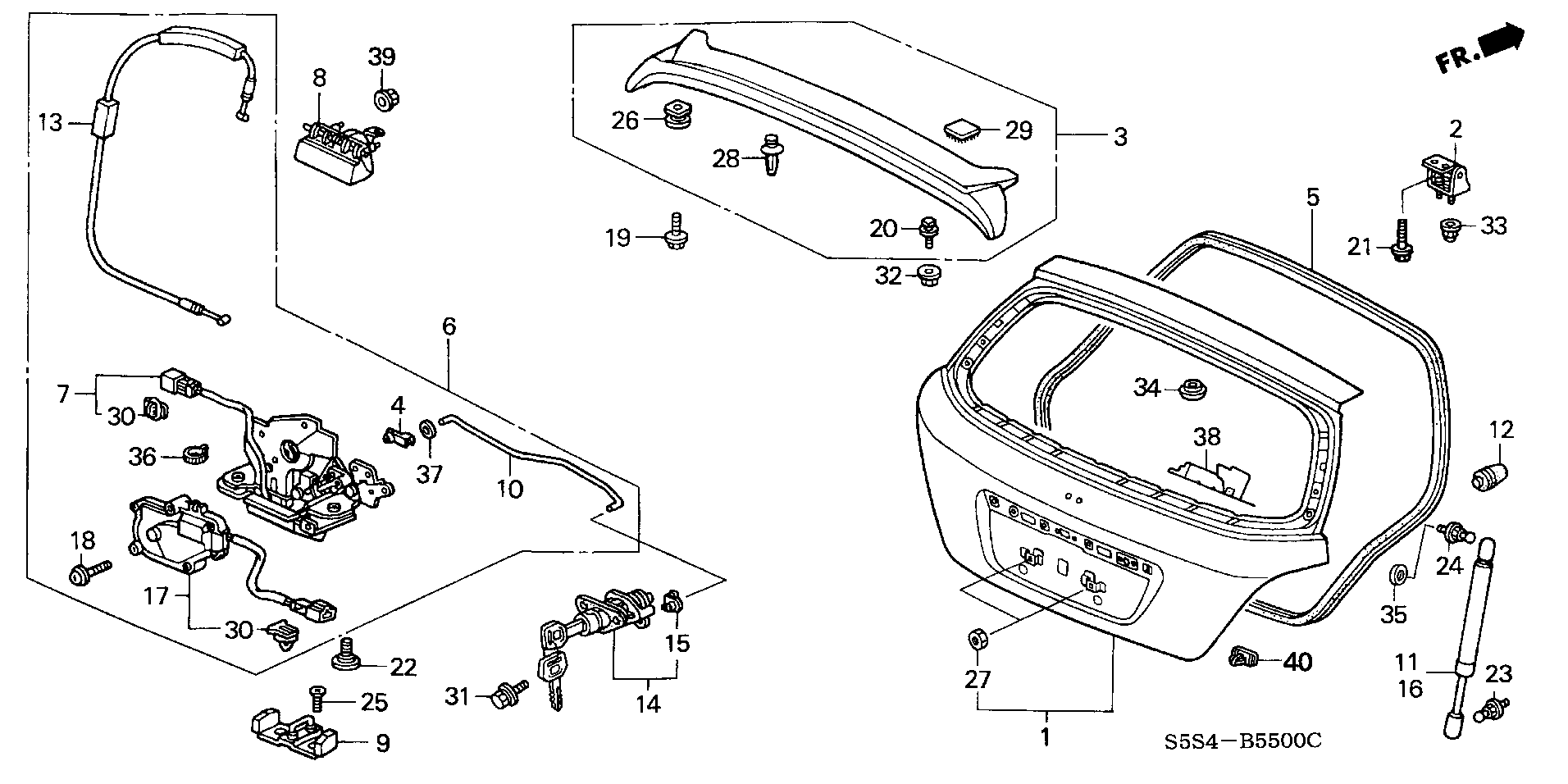 Diagram TAILGATE for your 2023 Honda Accord   