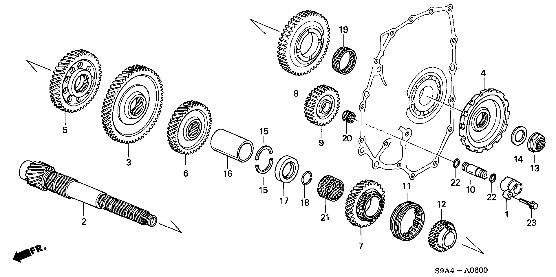 Diagram COUNTERSHAFT for your 1998 Honda Accord Coupe   