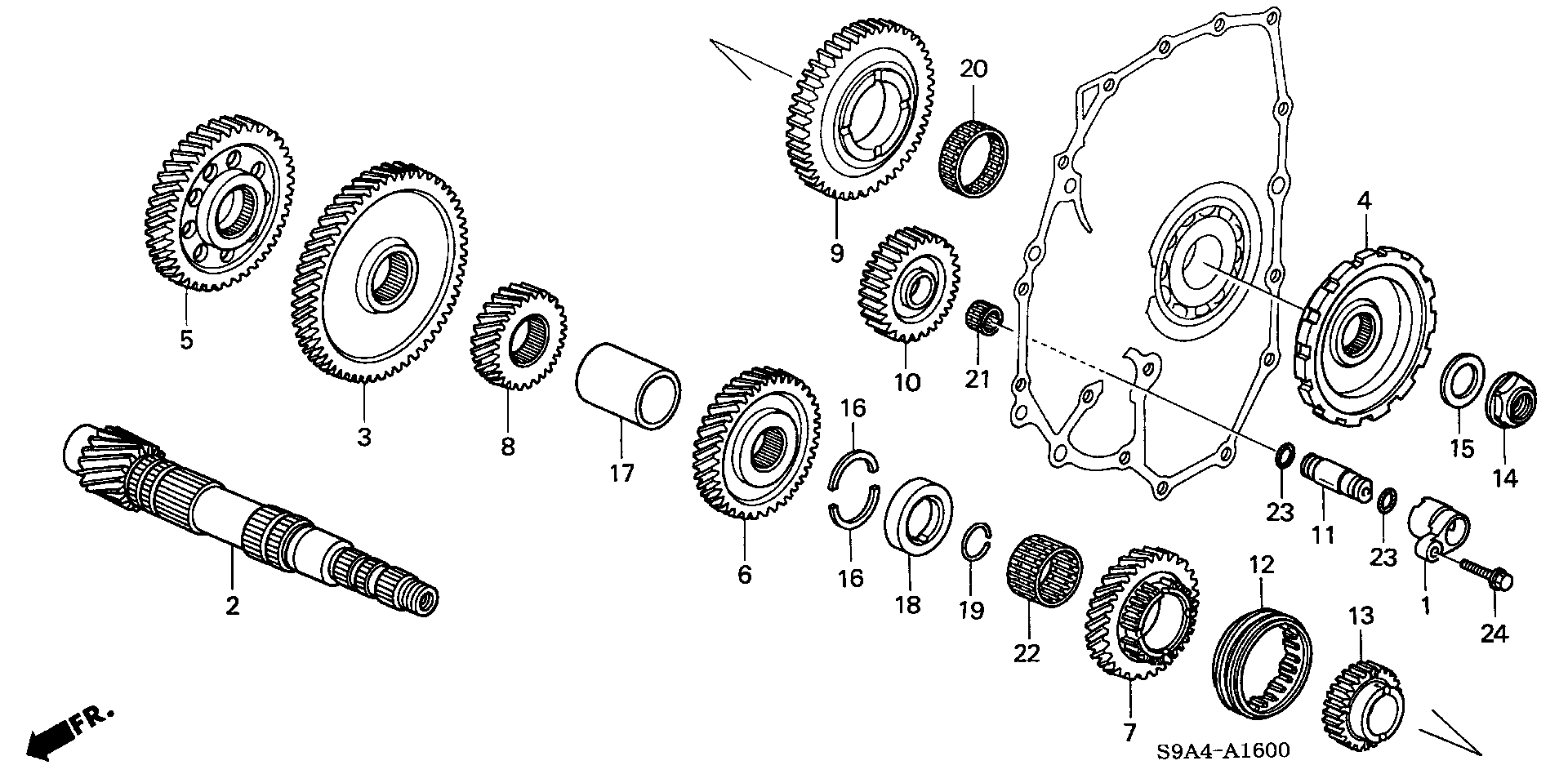 Diagram COUNTERSHAFT (5AT) for your 1998 Honda Accord Coupe   