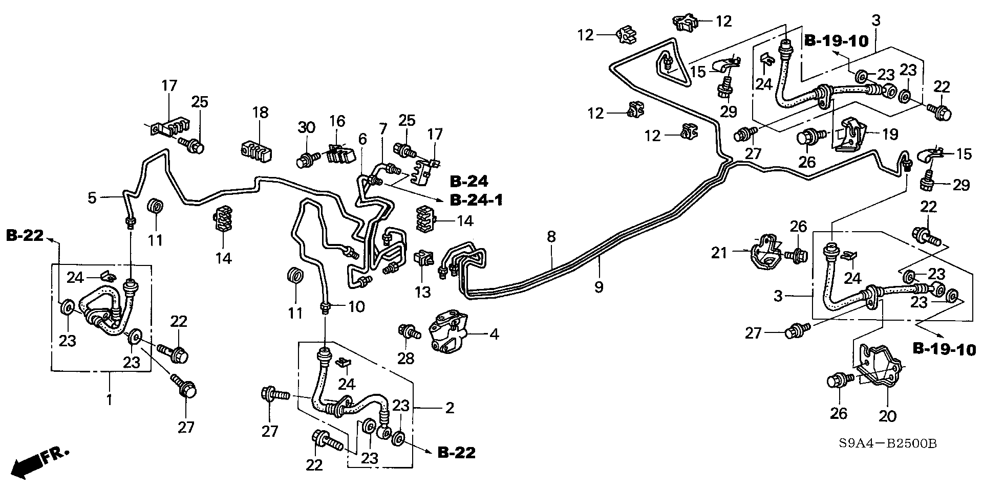 Diagram BRAKE LINES for your 1976 Honda Civic Hatchback   