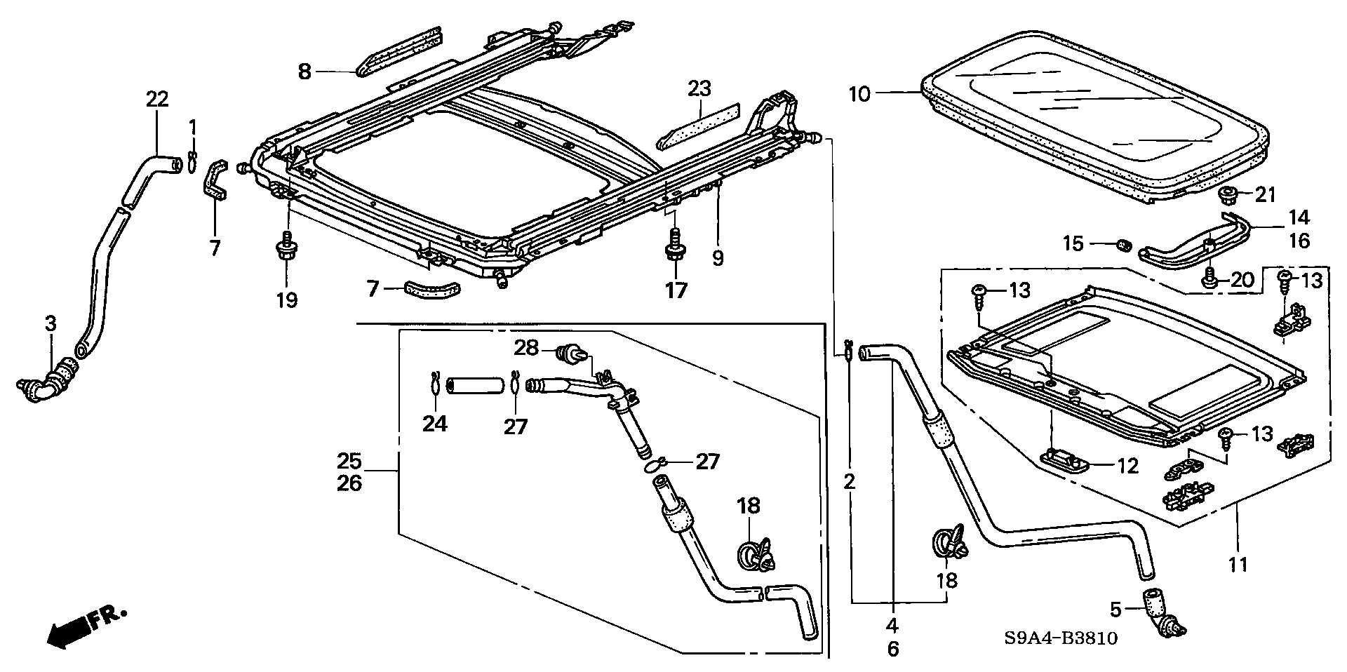 Diagram SLIDING ROOF for your 2006 Honda Pilot   