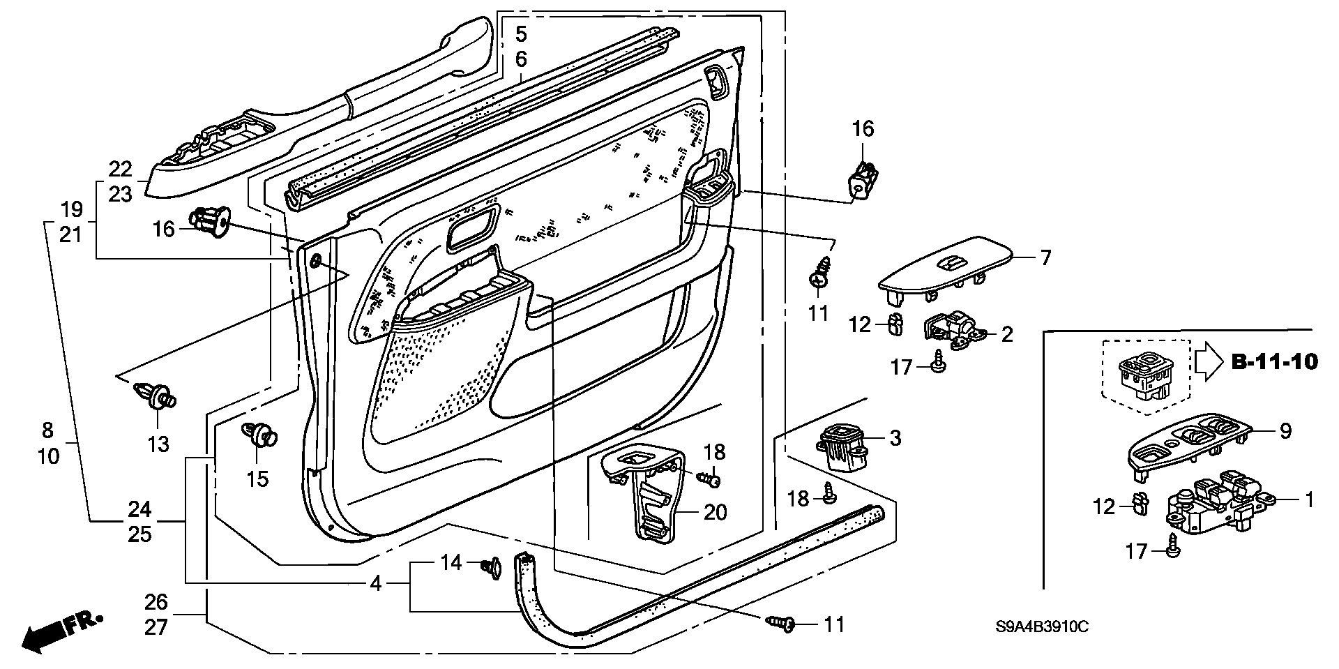 Full size assembly image of FRONT DOOR LINING (1/1)