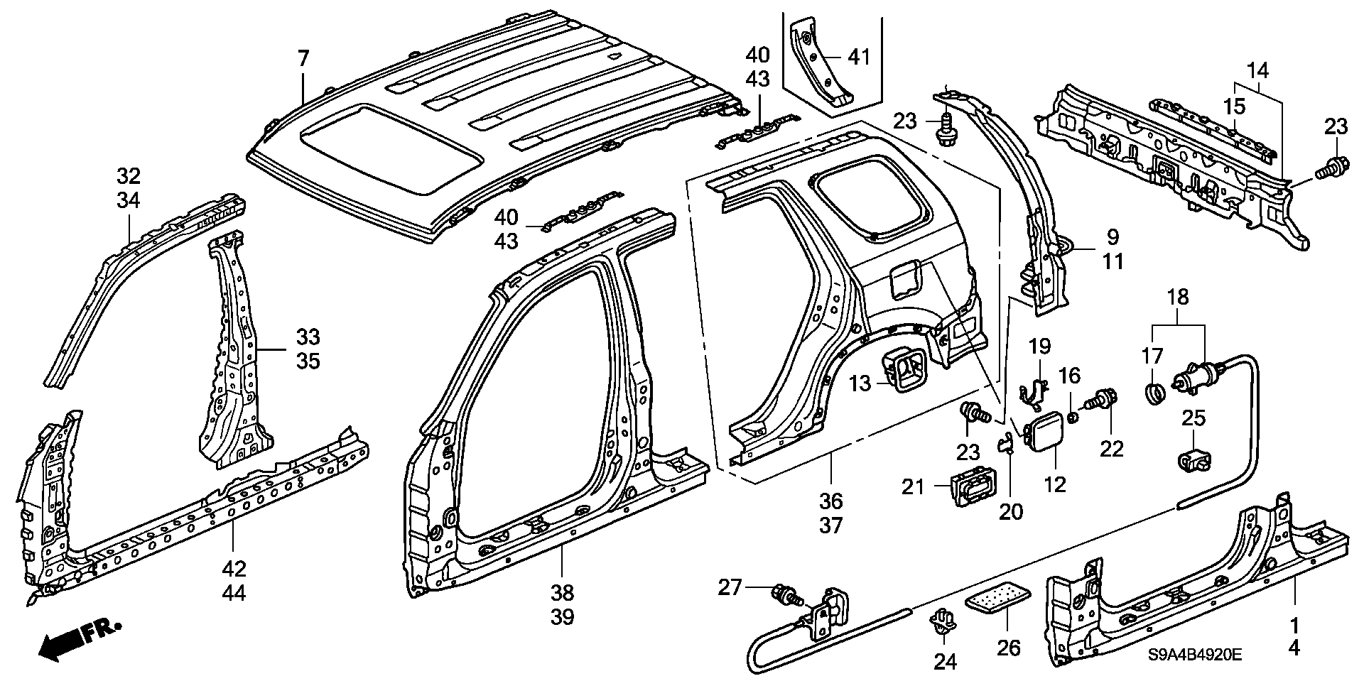 Full size assembly image of OUTER PANEL@ROOF PANEL (PLASMA STYLE PANEL) (1/1)