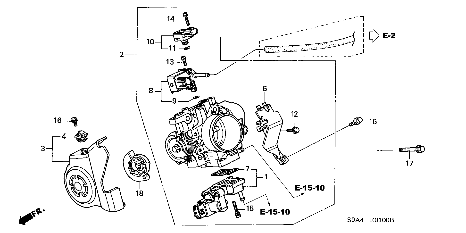 Diagram THROTTLE BODY ('04) for your 2011 Honda Accord Coupe   