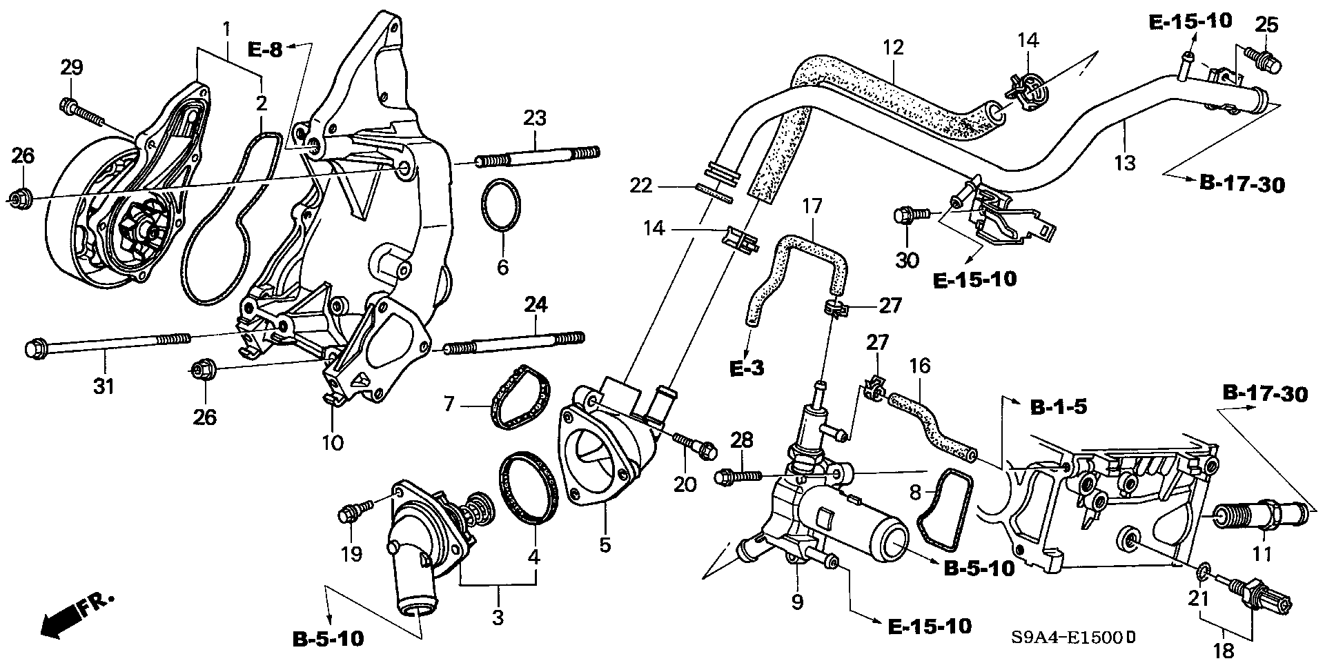 Diagram WATER PUMP for your 1980 Honda Civic Hatchback   