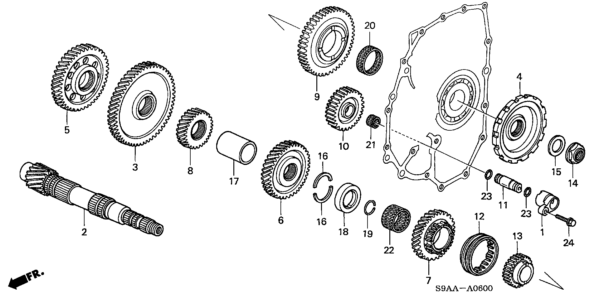 Diagram COUNTERSHAFT for your 1998 Honda Accord Coupe   