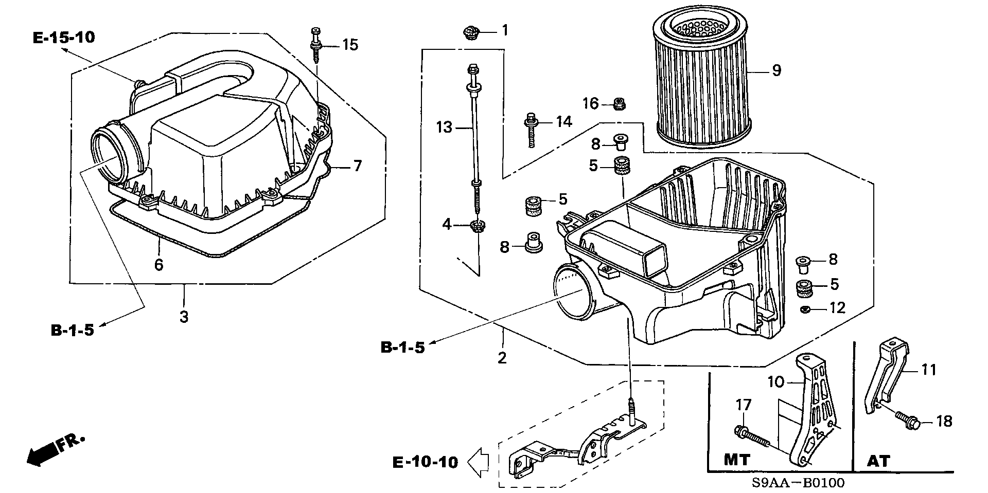 Diagram AIR CLEANER for your Honda CR-V  