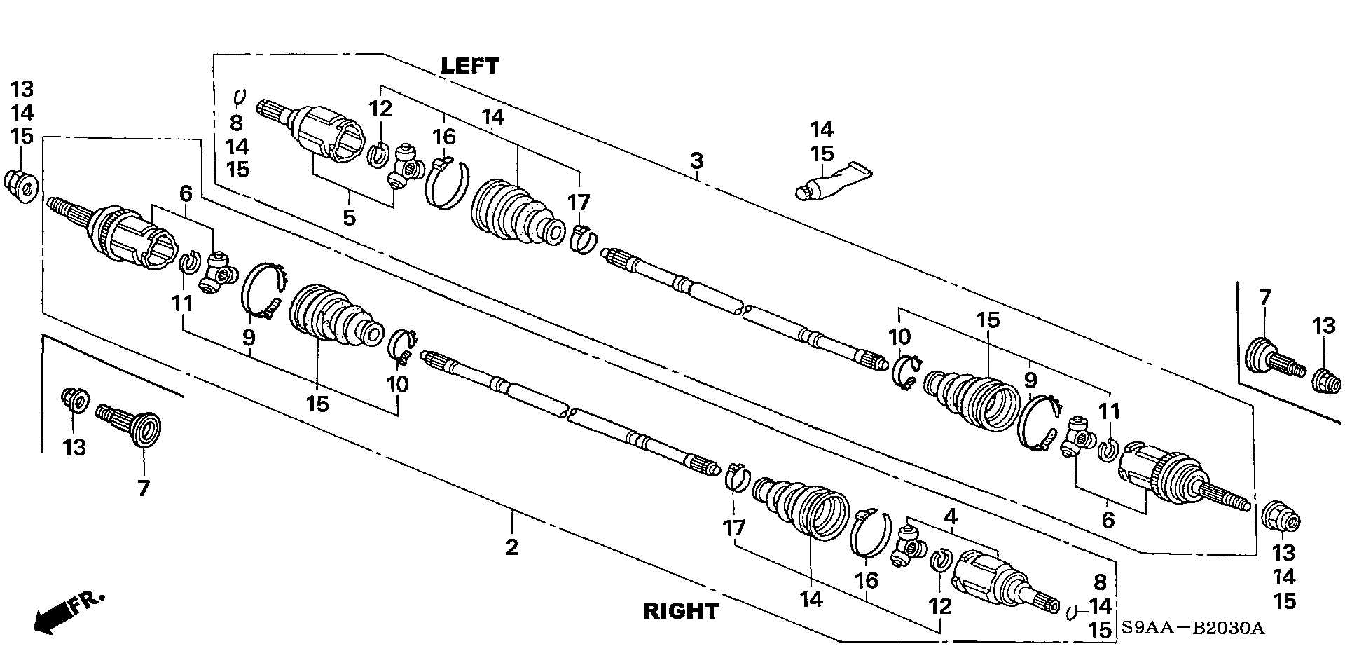 Diagram REAR DRIVESHAFT for your Honda CR-V  