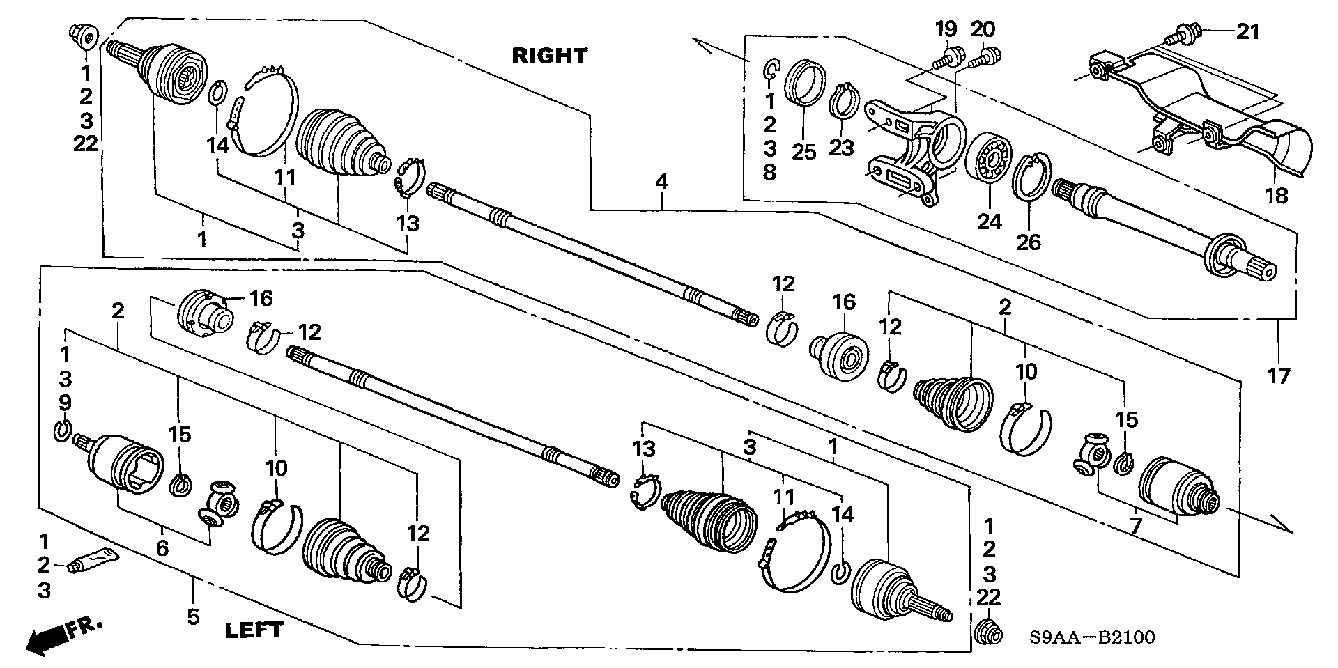 Diagram DRIVESHAFT@HALF SHAFT for your 2019 Honda CR-V   