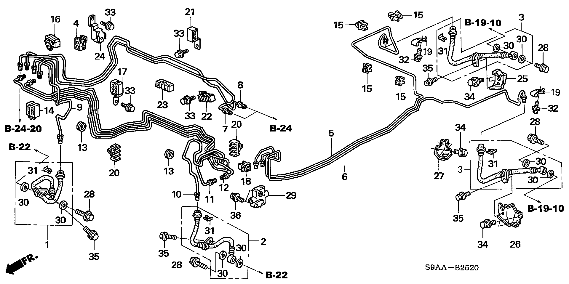 Diagram BRAKE LINES (VSA) for your 1976 Honda Civic Hatchback   