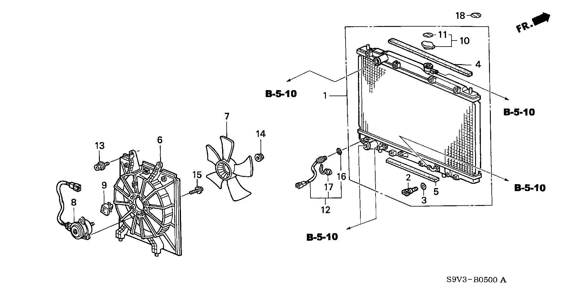 Diagram RADIATOR (DENSO) for your Honda Pilot  