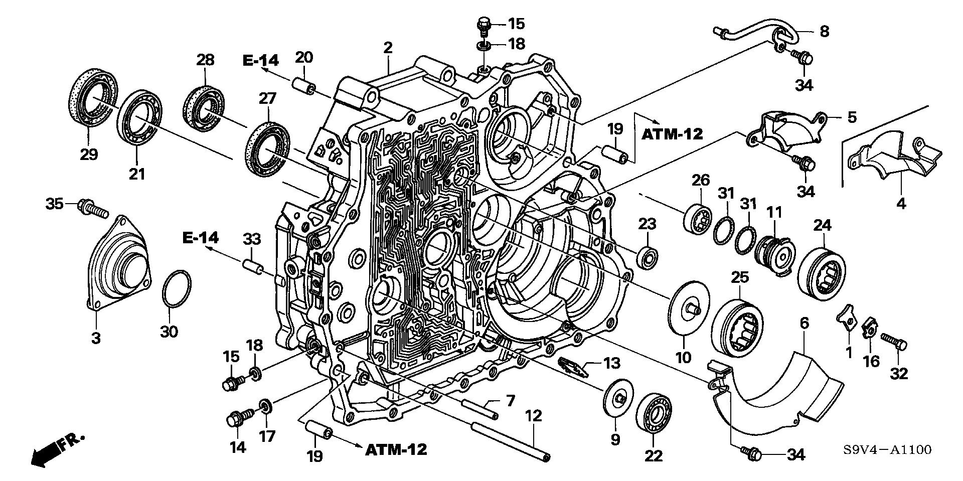 Diagram TORQUE CONVERTER CASE ('06-) for your Honda Pilot  