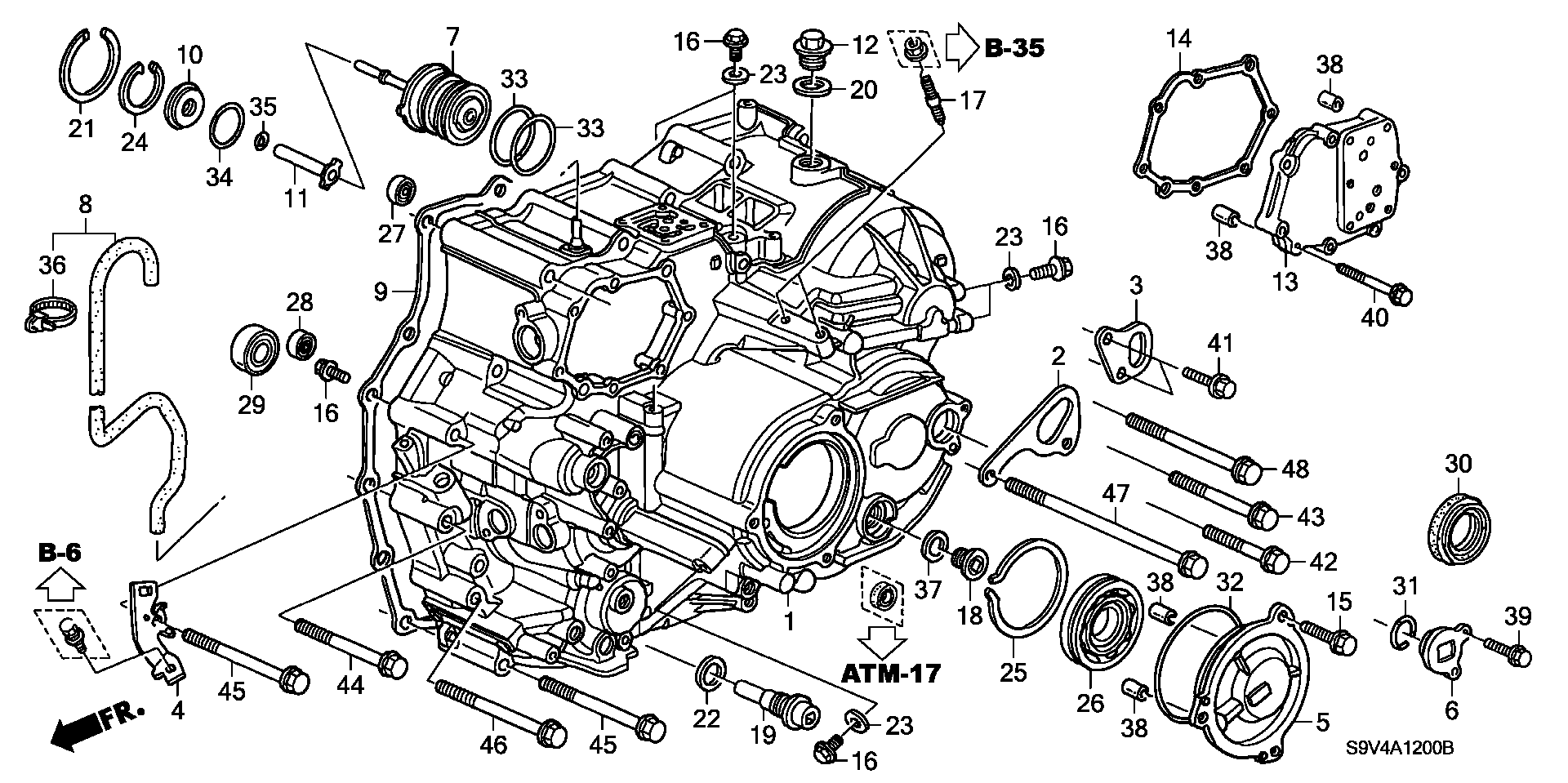 Diagram TRANSMISSION CASE ('06-) for your Honda Pilot  