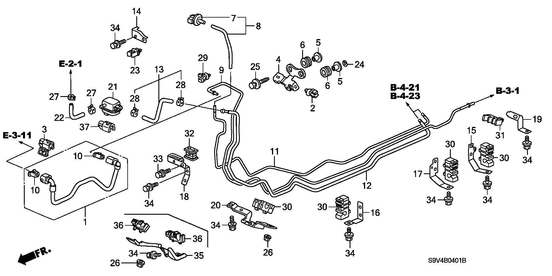 Diagram FUEL PIPE (2) for your Honda Pilot  